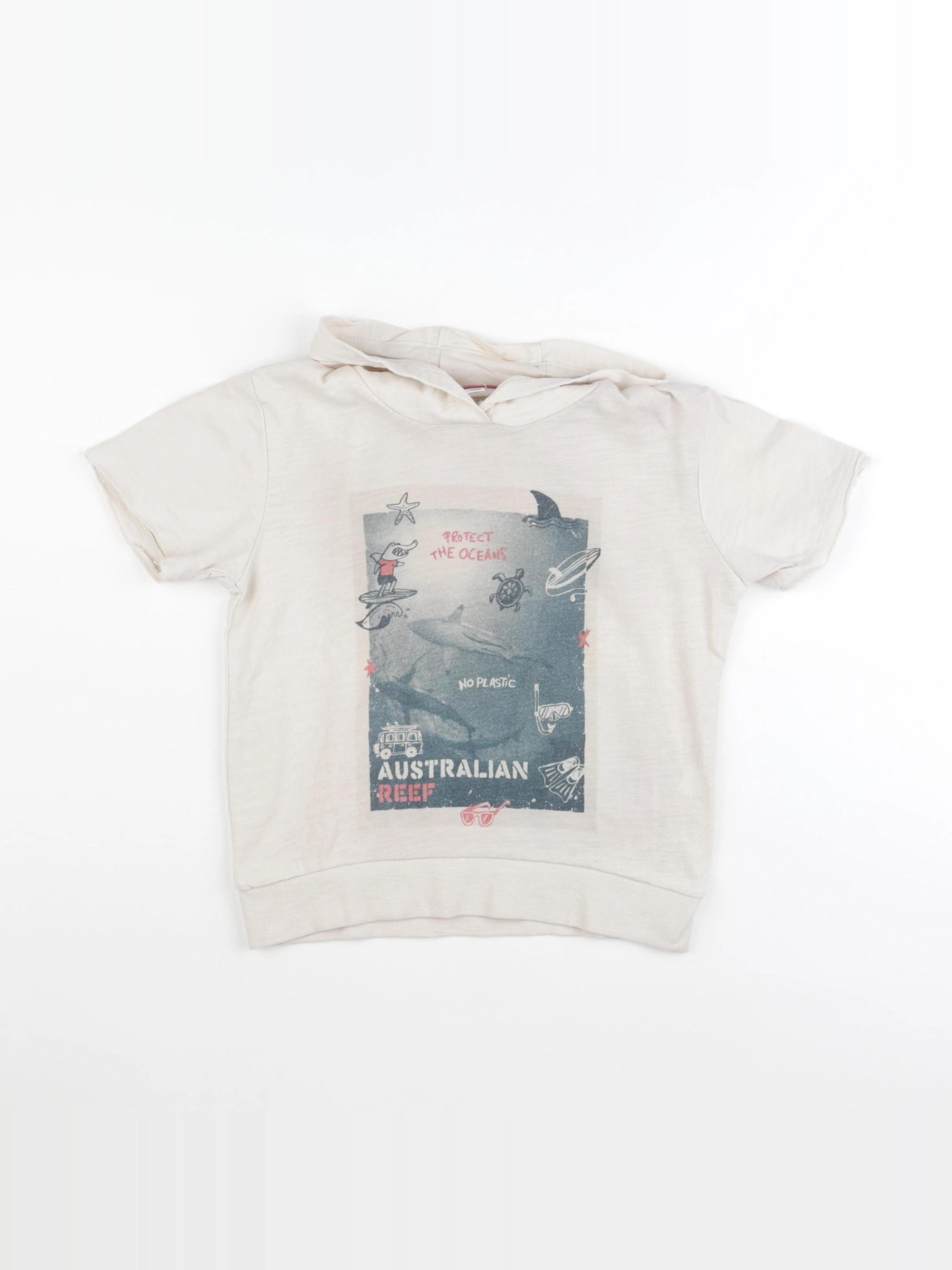 Vertbaudet - tee-shirt beige - 6 ans