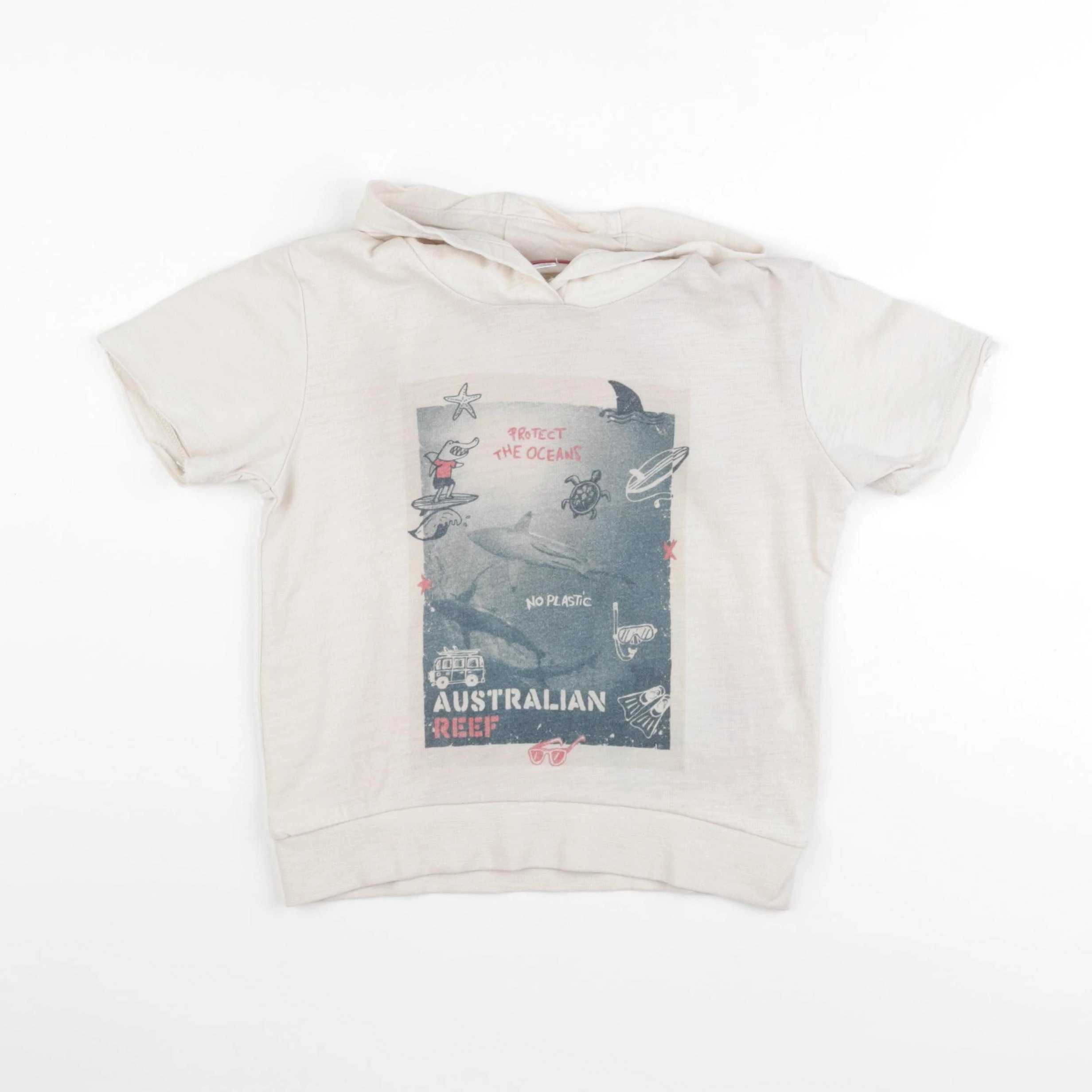 Vertbaudet - tee-shirt beige - 6 ans