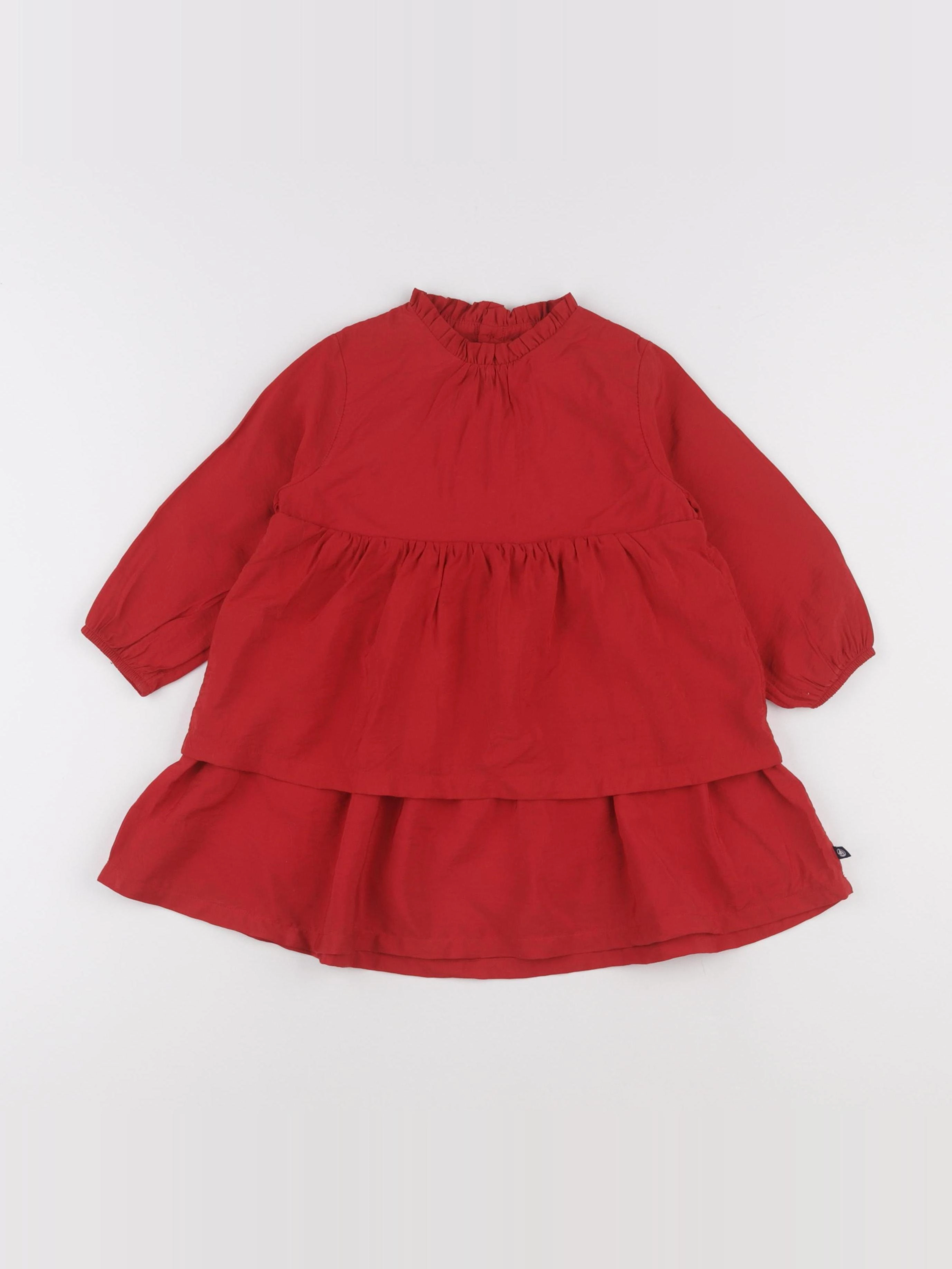 Petit Bateau - robe rouge - 24 mois
