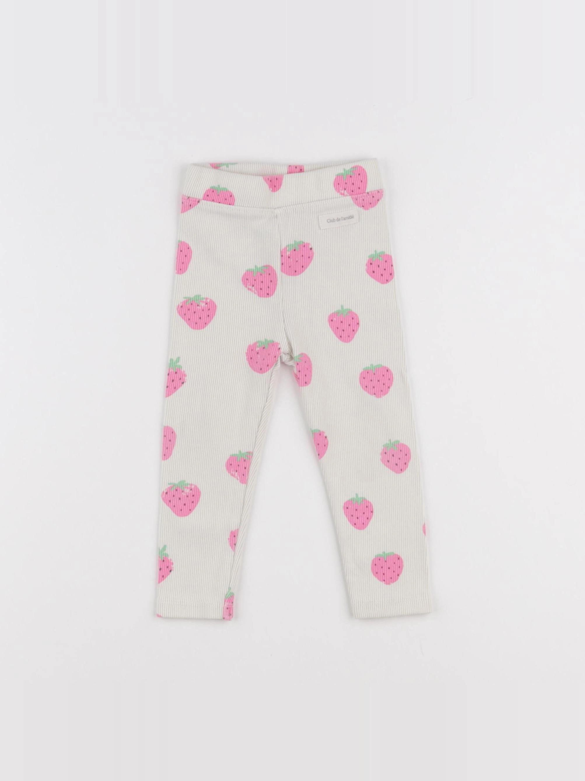 Zara - legging blanc, rose - 12/18 mois