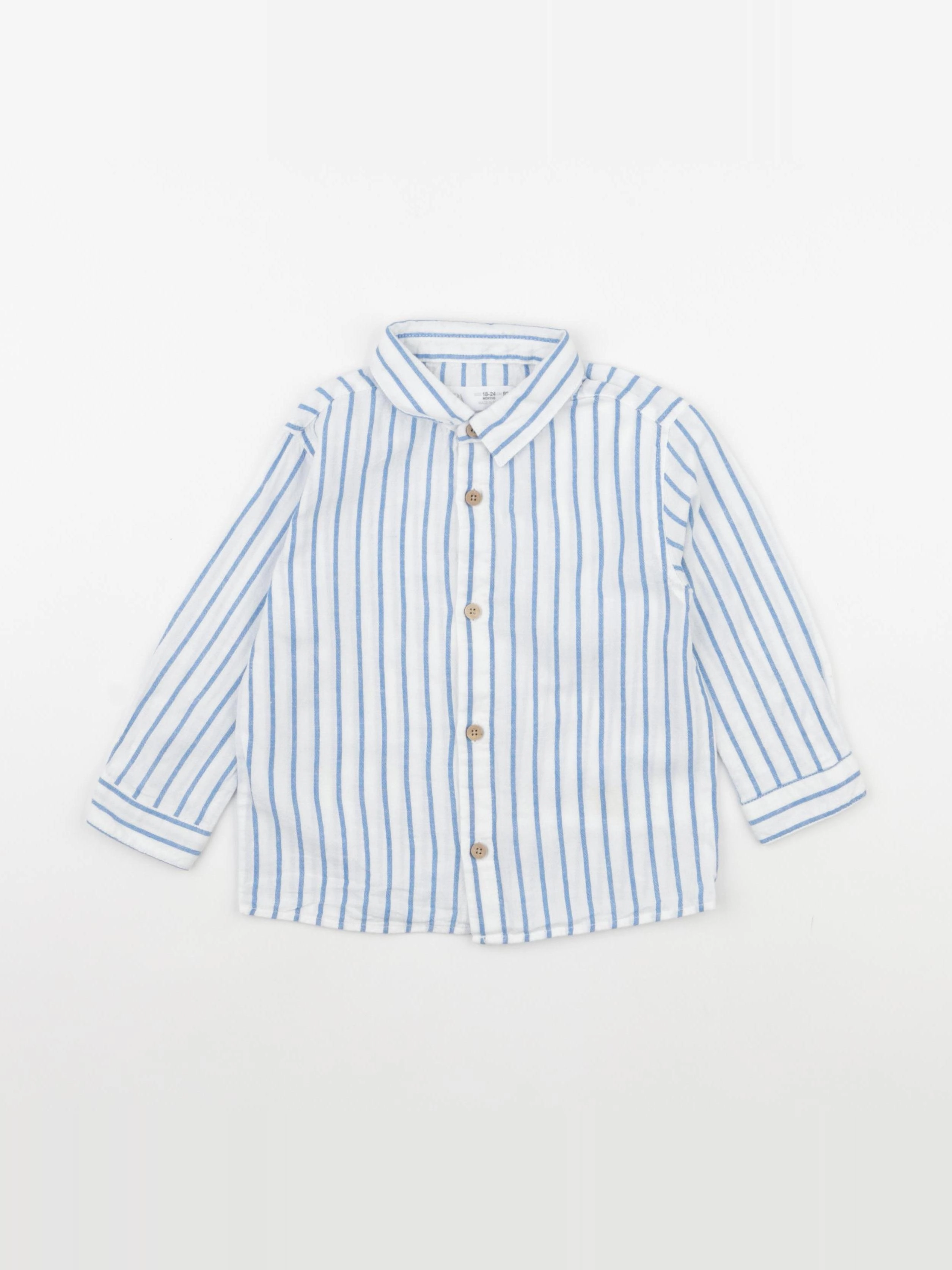 Zara - chemise bleu, blanc - 18/24 mois