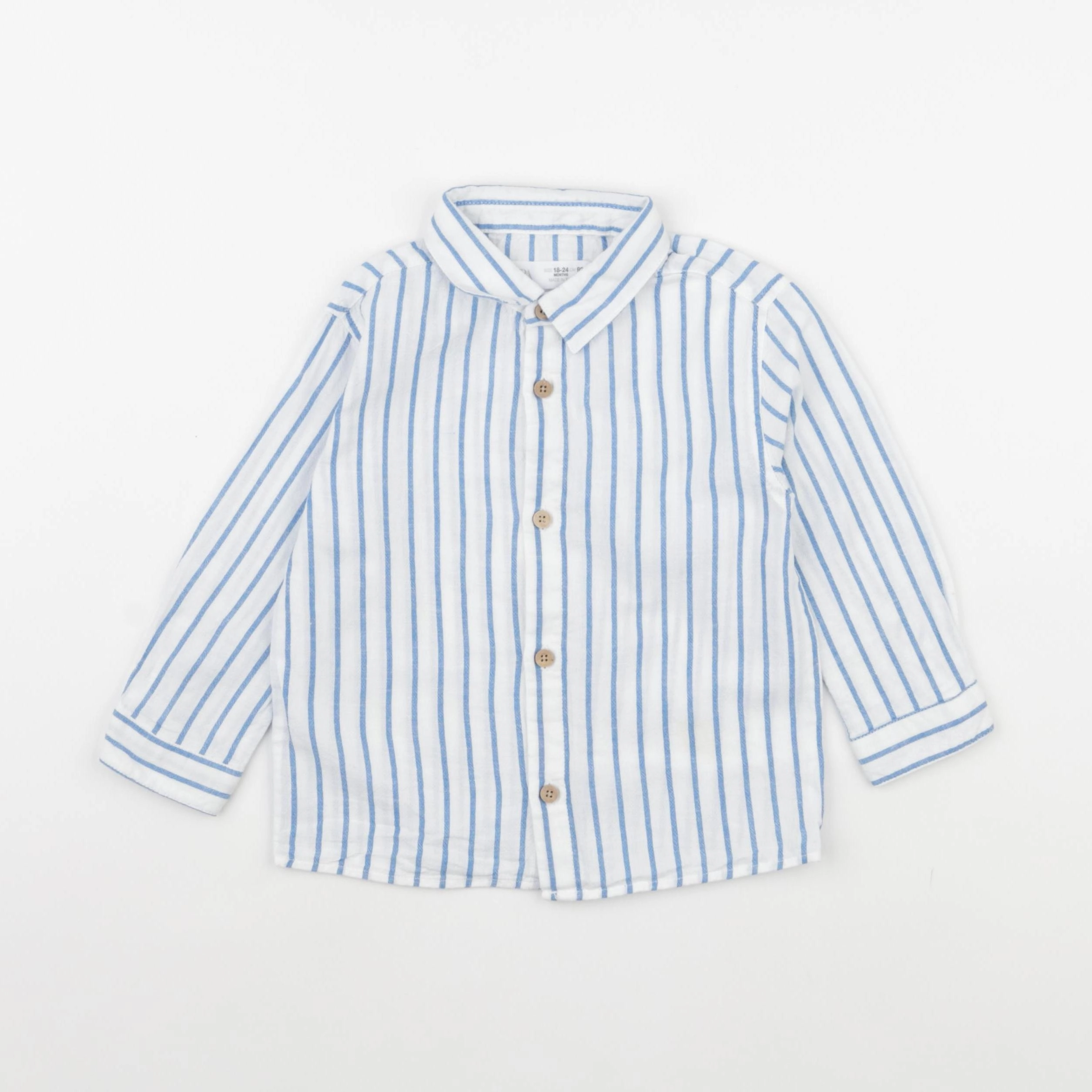 Zara - chemise bleu, blanc - 18/24 mois