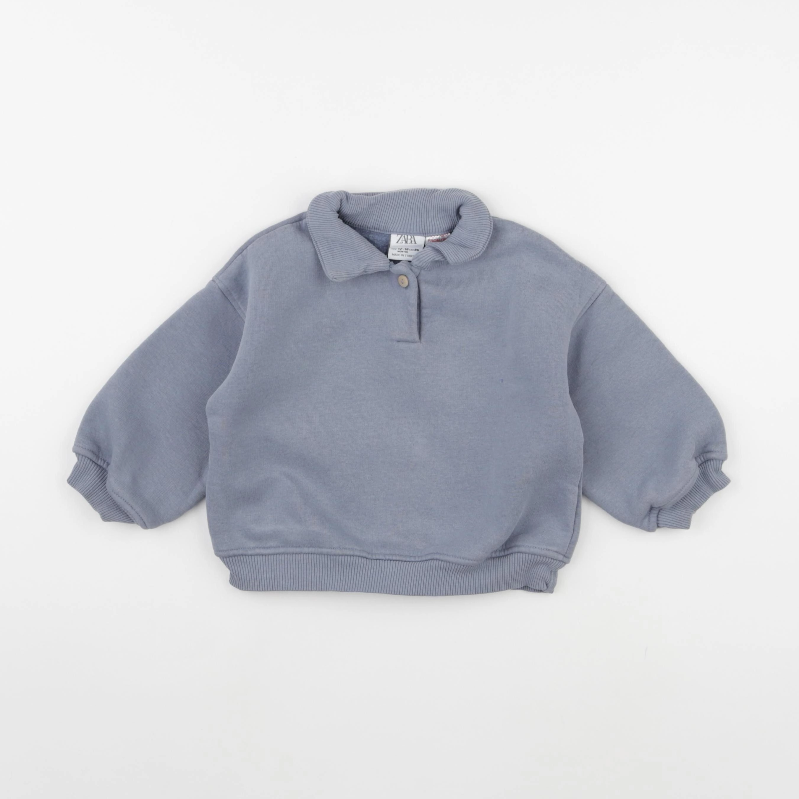 Zara - sweat bleu - 18/24 mois