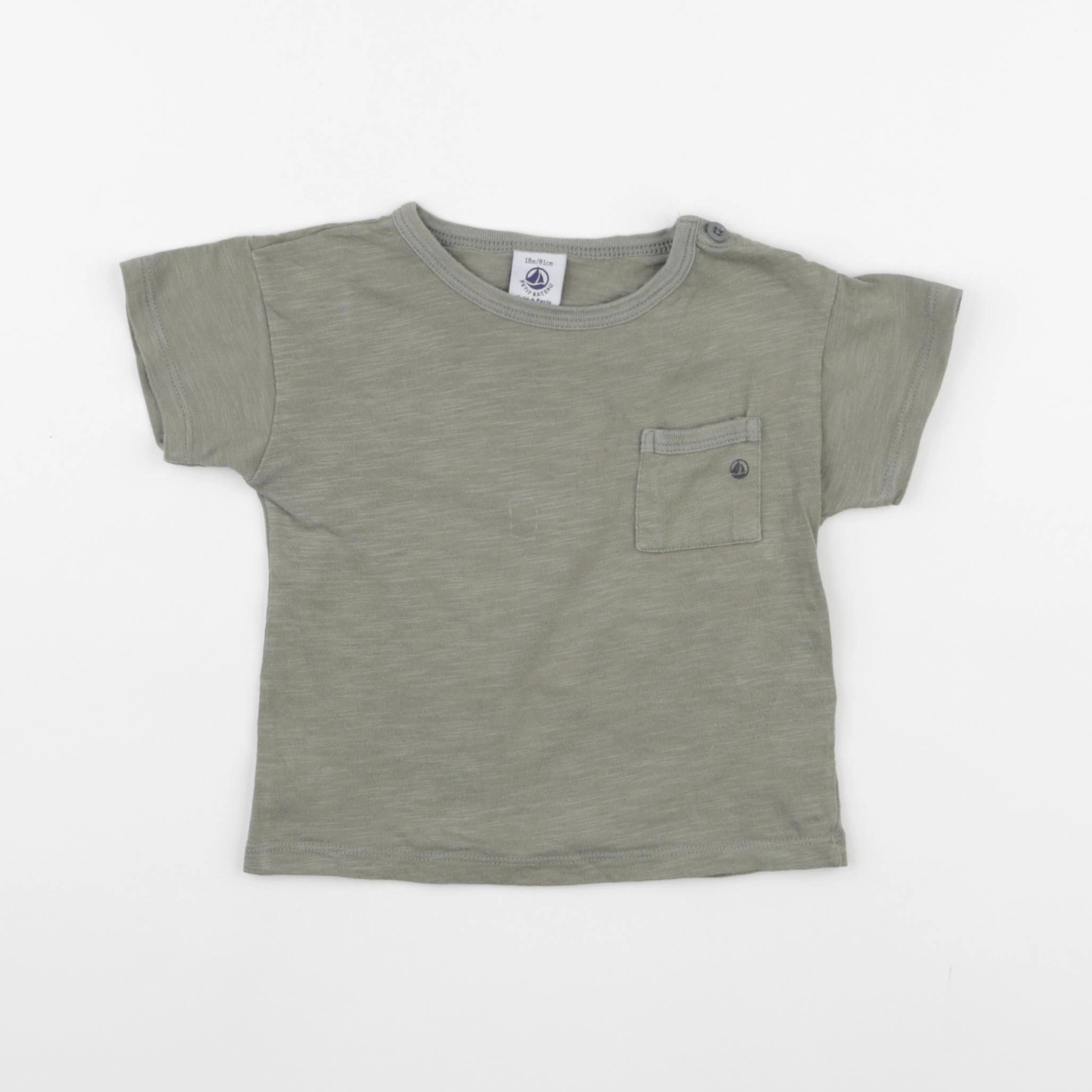 Petit Bateau - tee-shirt gris - 18 mois