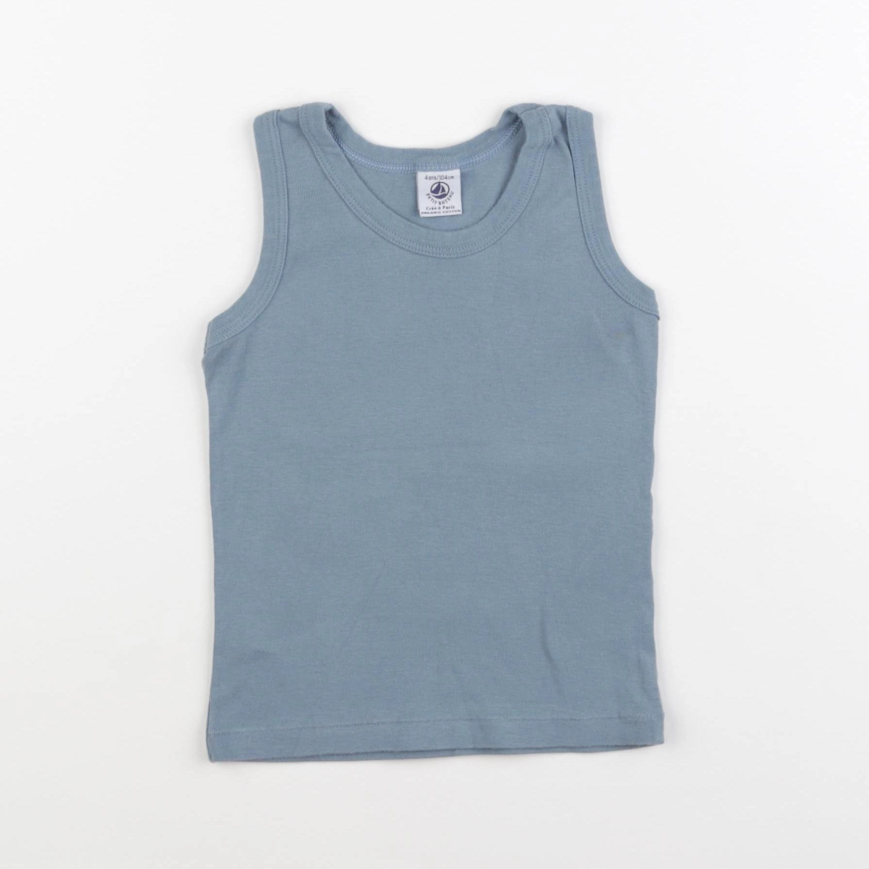Petit Bateau - maillot de corps bleu - 4 ans