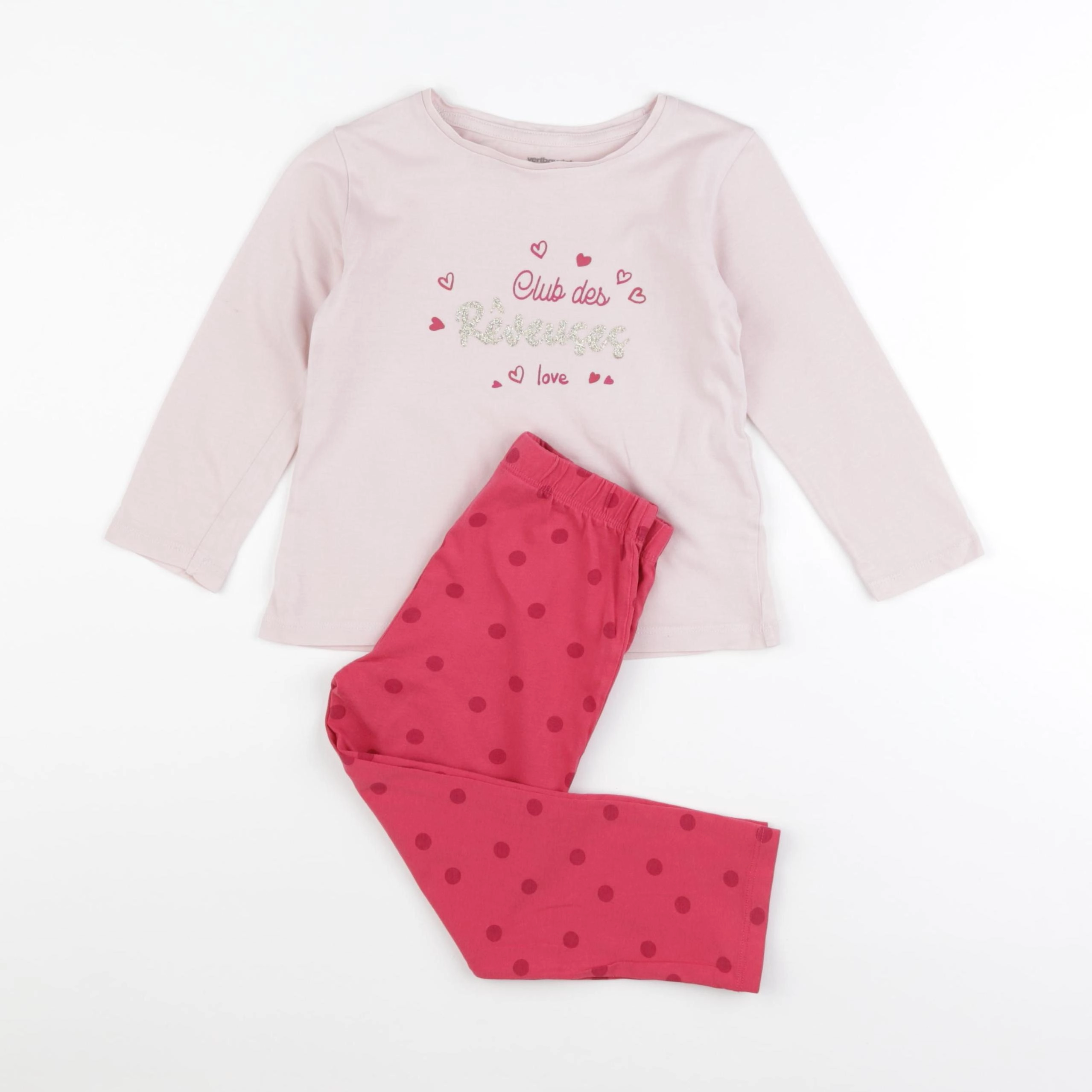Vertbaudet - pyjama coton rose - 3 ans