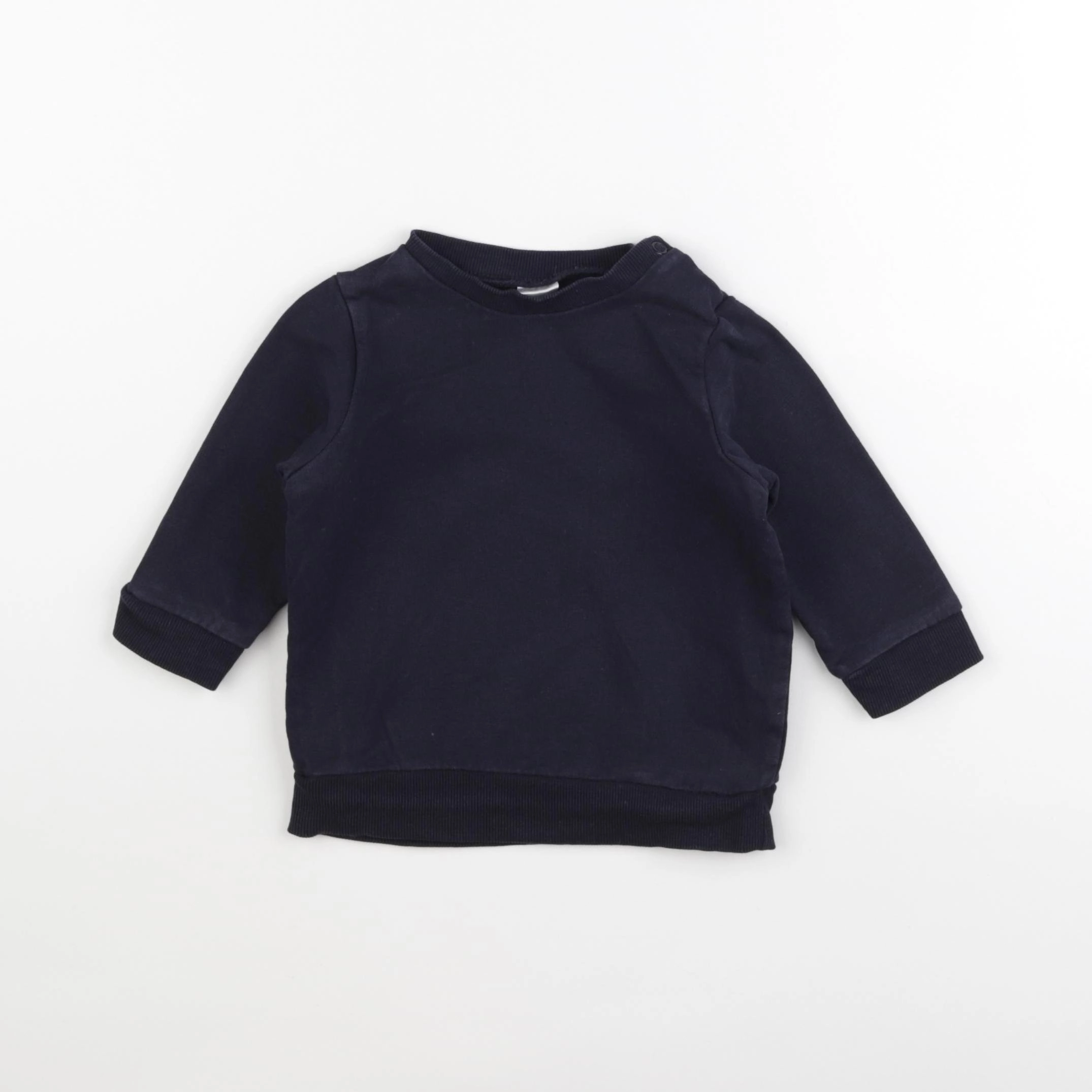 H&M - sweat bleu - 6/9 mois