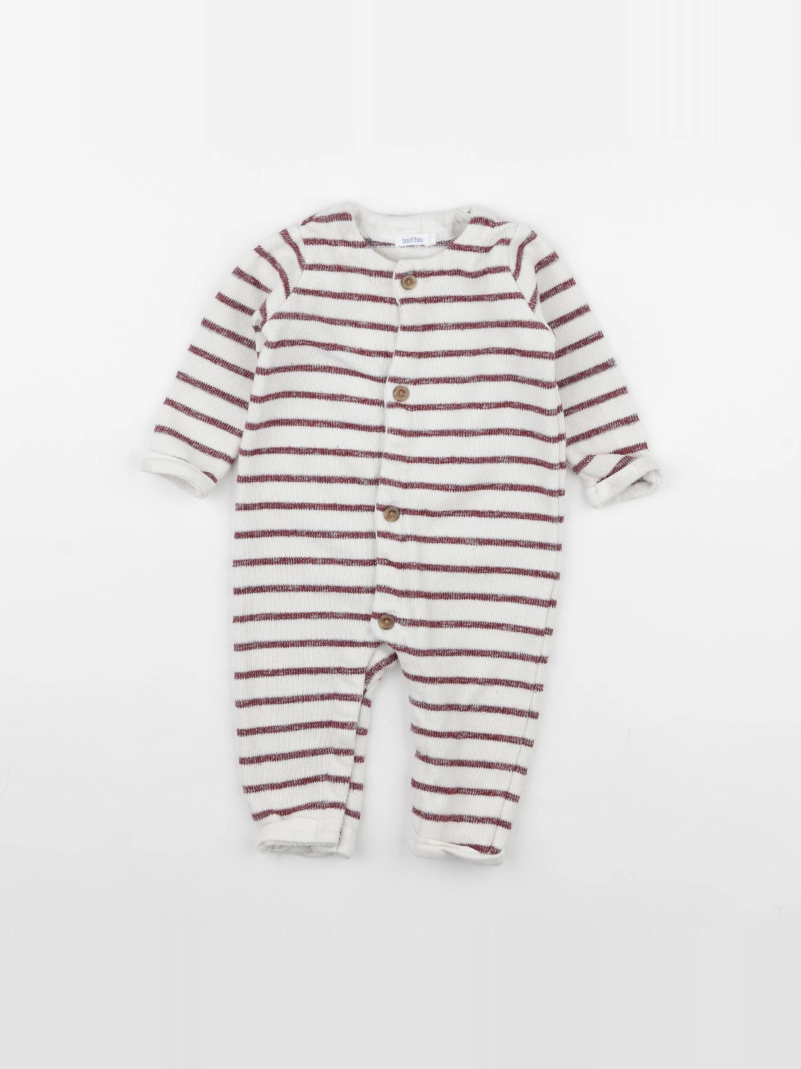 Boutchou - combinaison blanc, rouge - 6 mois