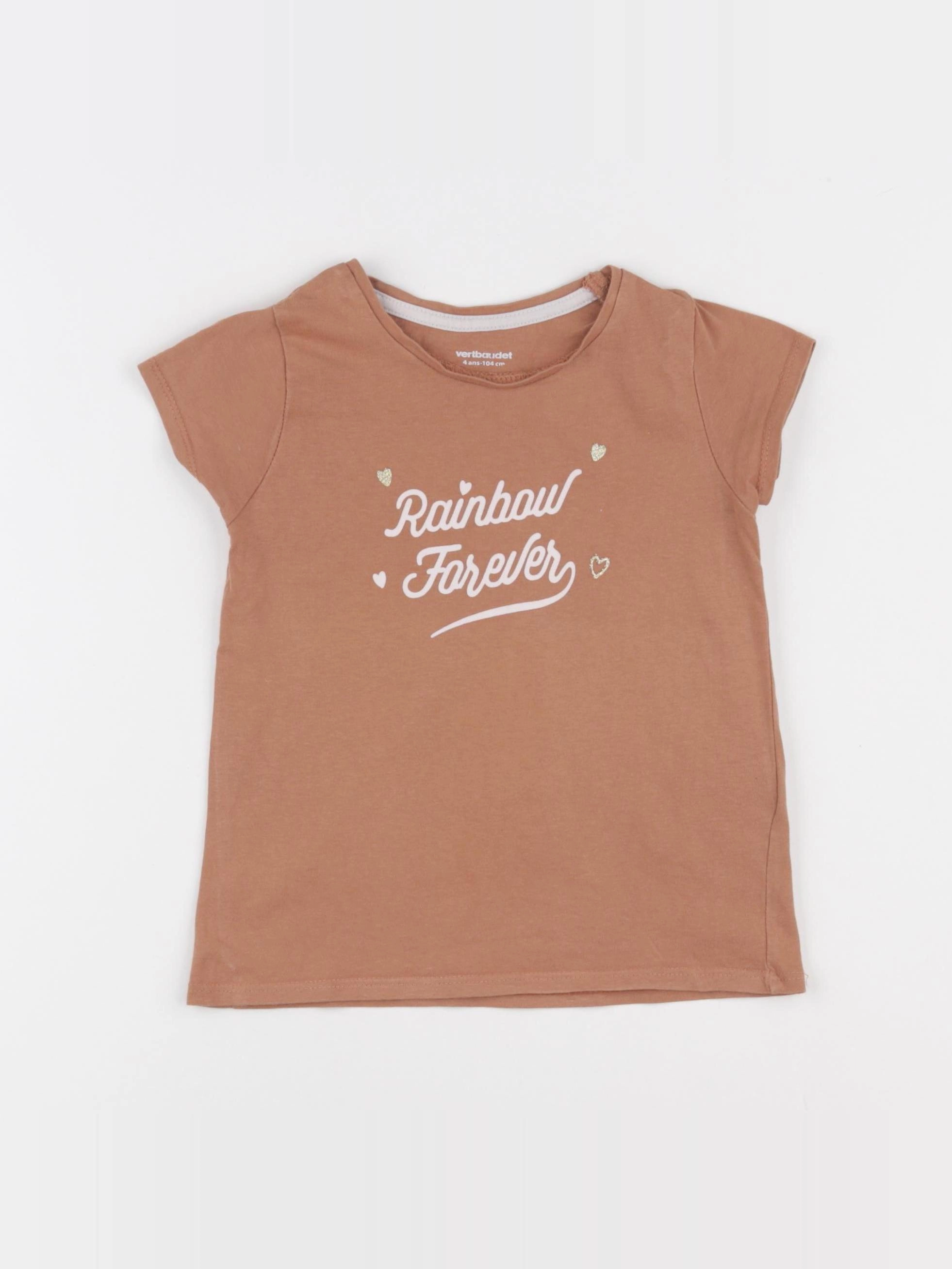Vertbaudet - tee-shirt marron - 4 ans