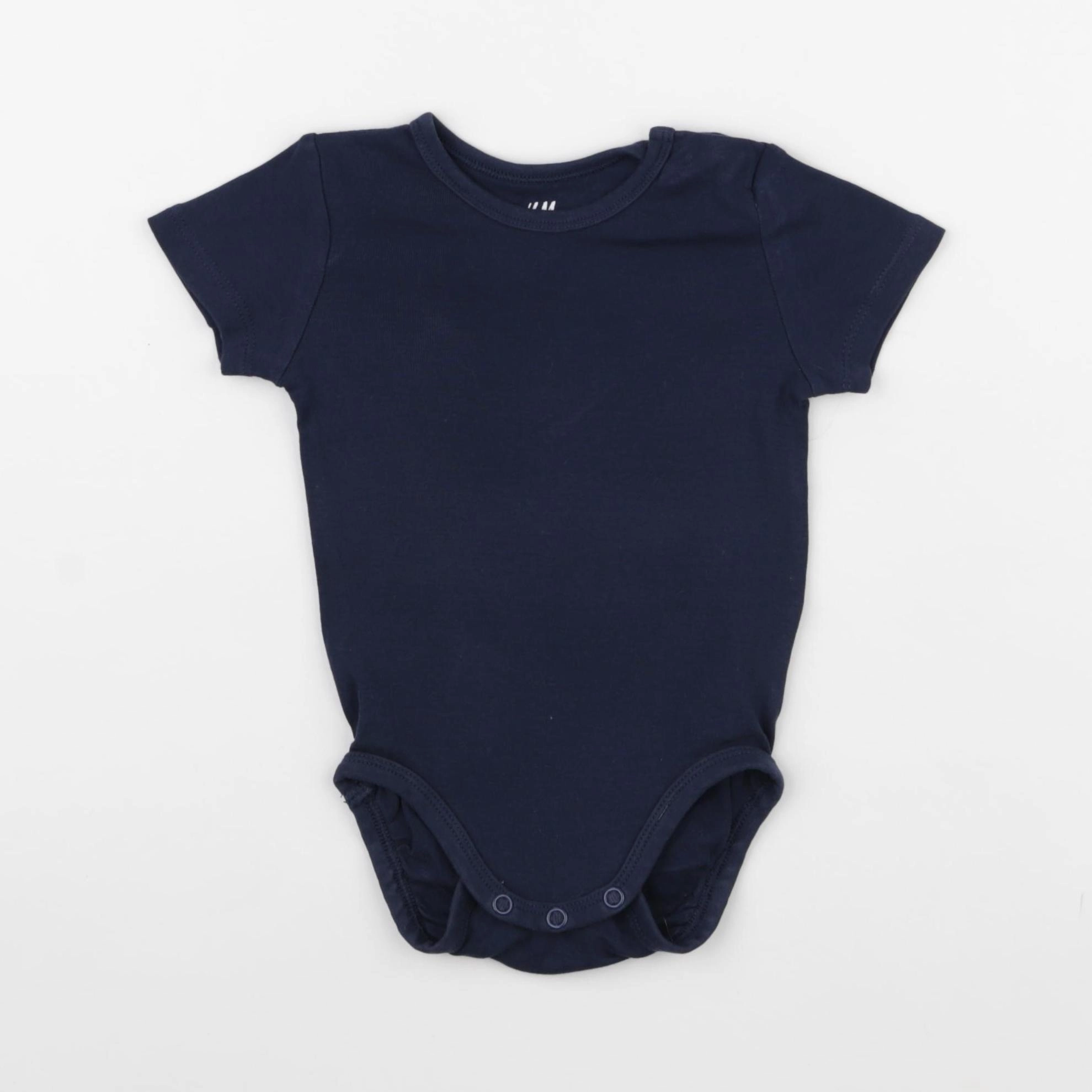 H&M - body bleu - 6/9 mois