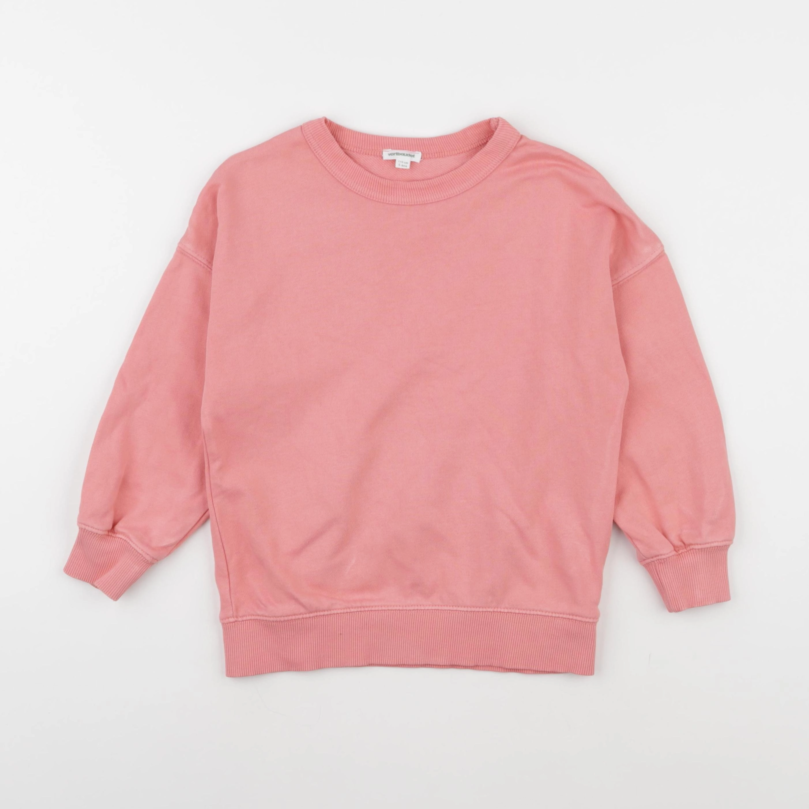 Vertbaudet - sweat imprimé au dos rose - 5 ans