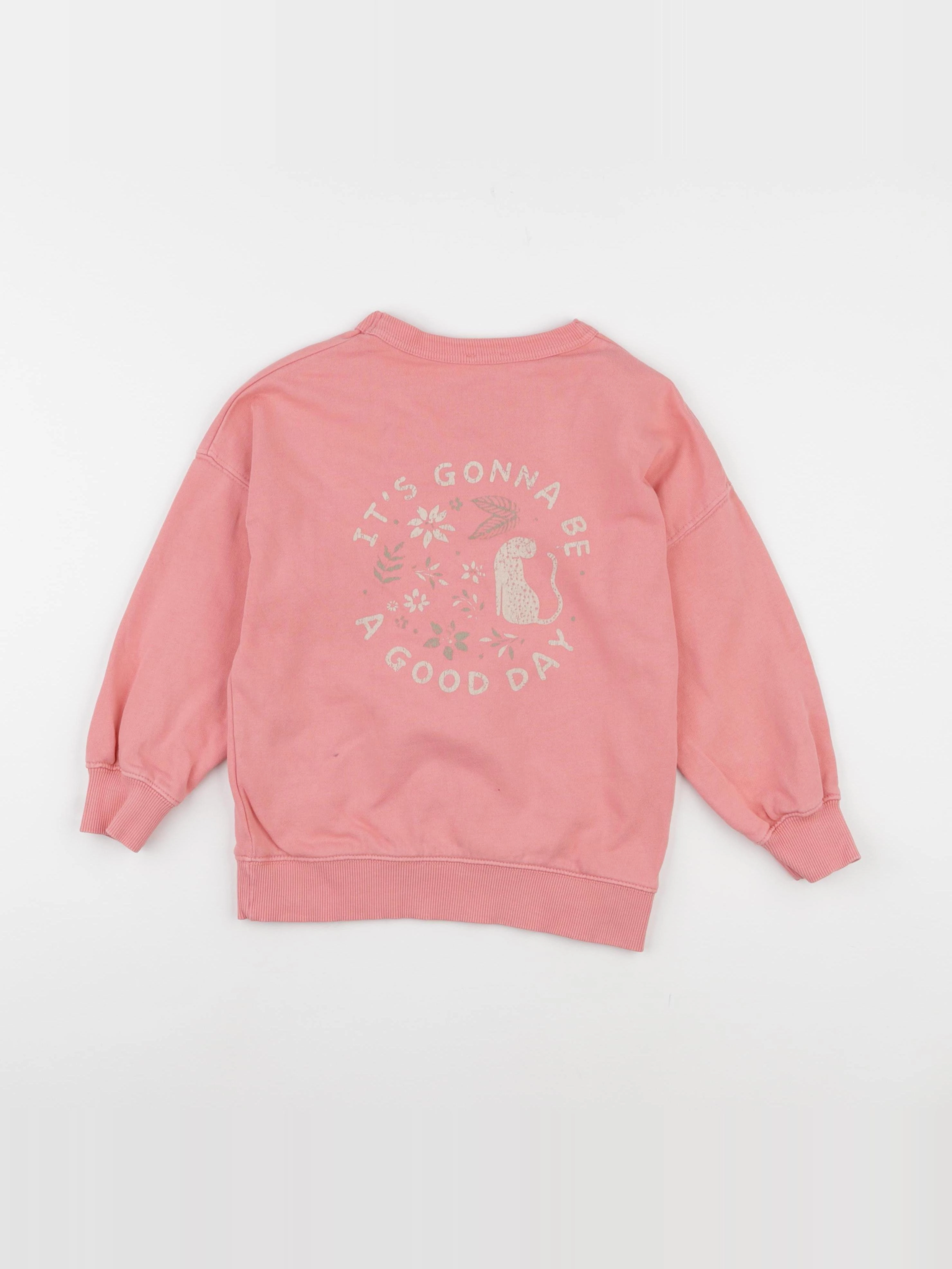Vertbaudet - sweat imprimé au dos rose - 5 ans