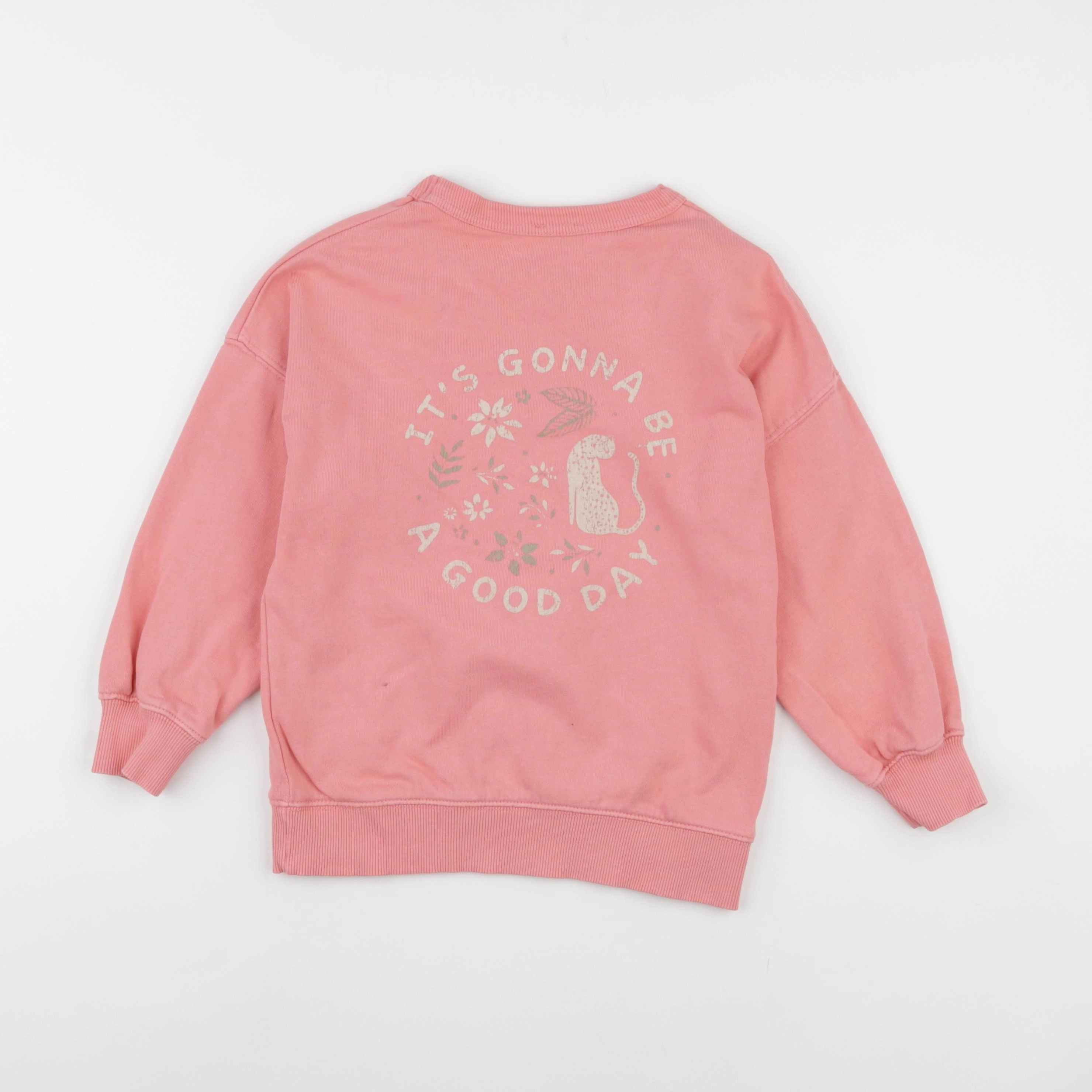 Vertbaudet - sweat imprimé au dos rose - 5 ans