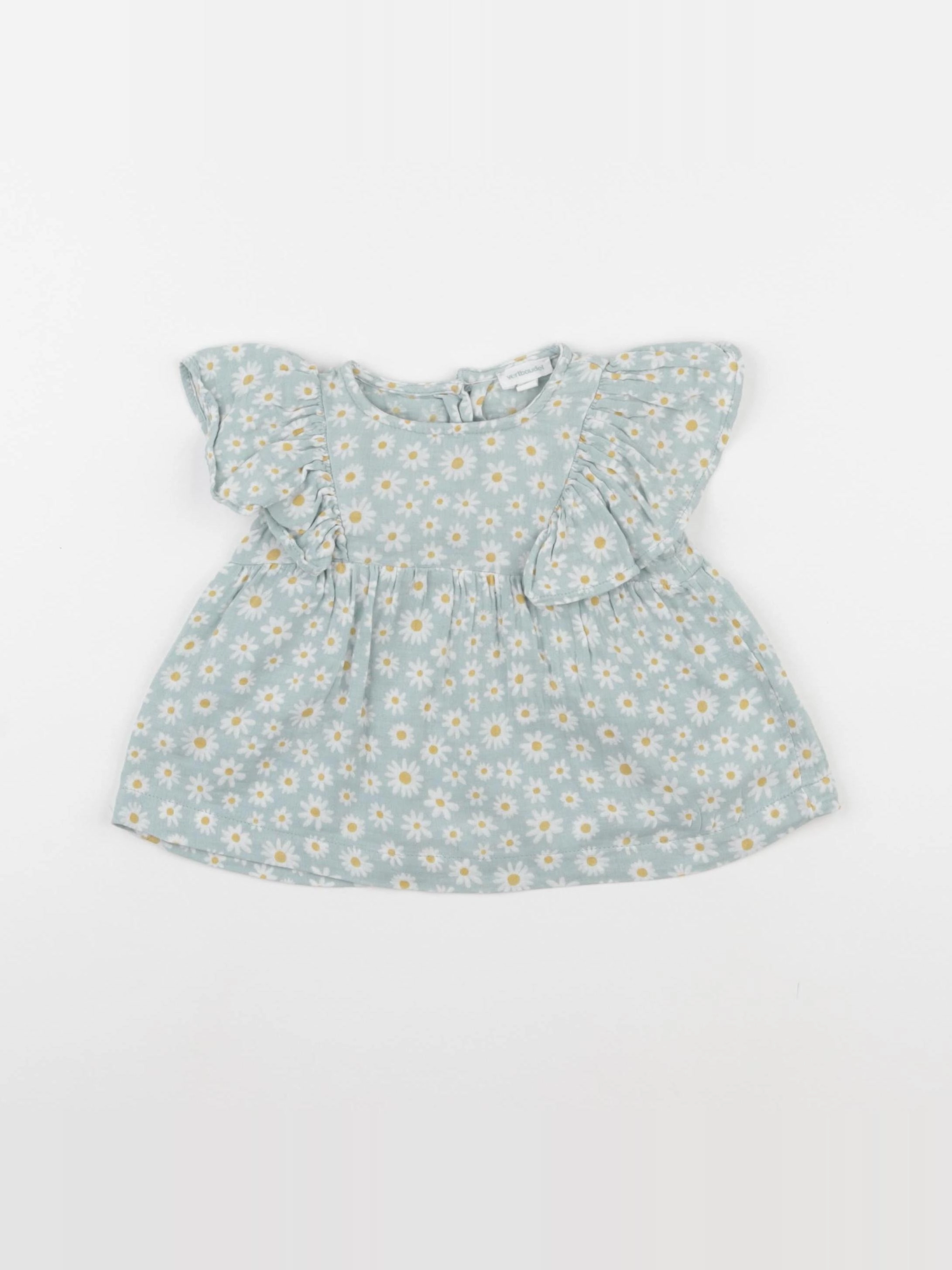 Vertbaudet - blouse vert - 9 mois