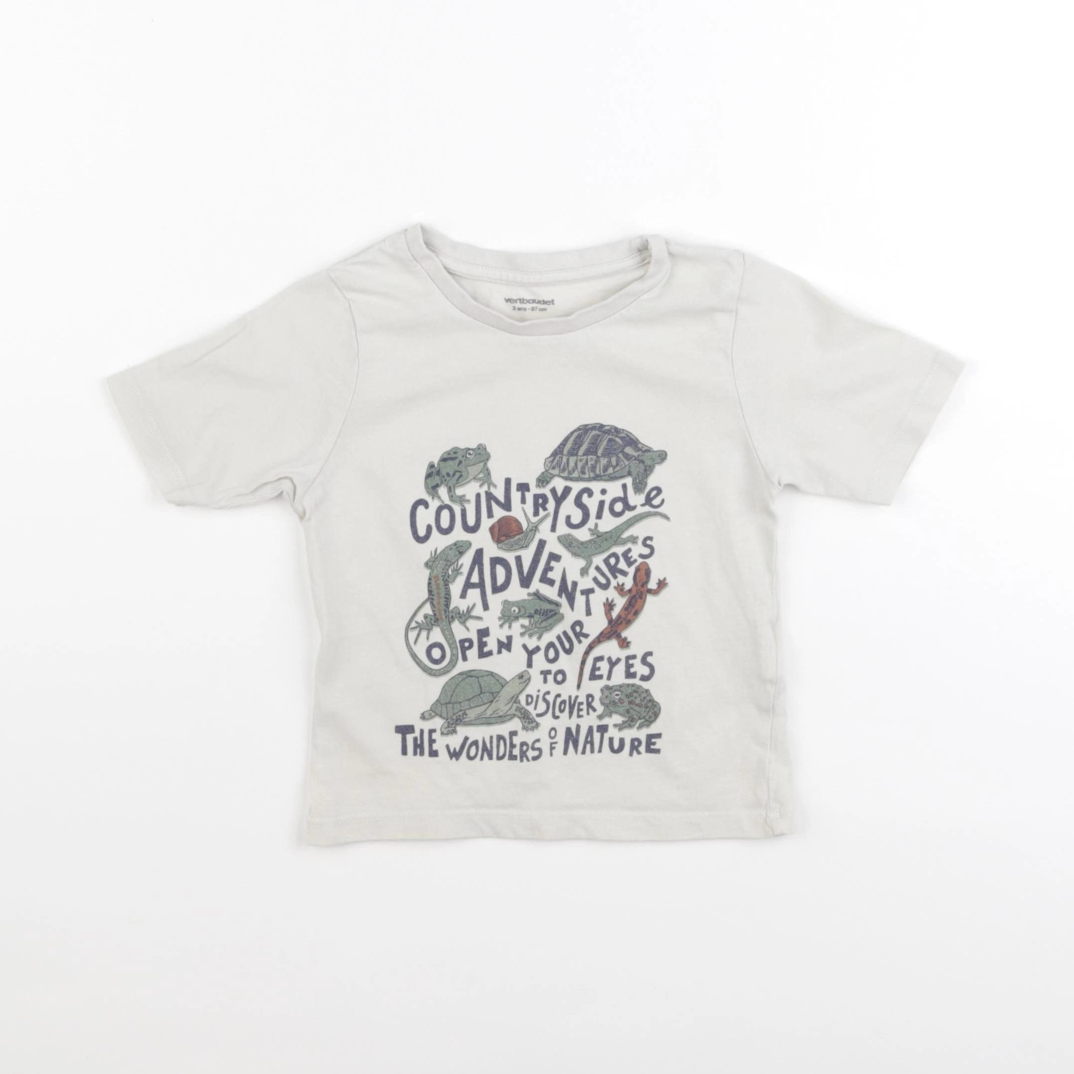 Vertbaudet - tee-shirt beige - 3 ans
