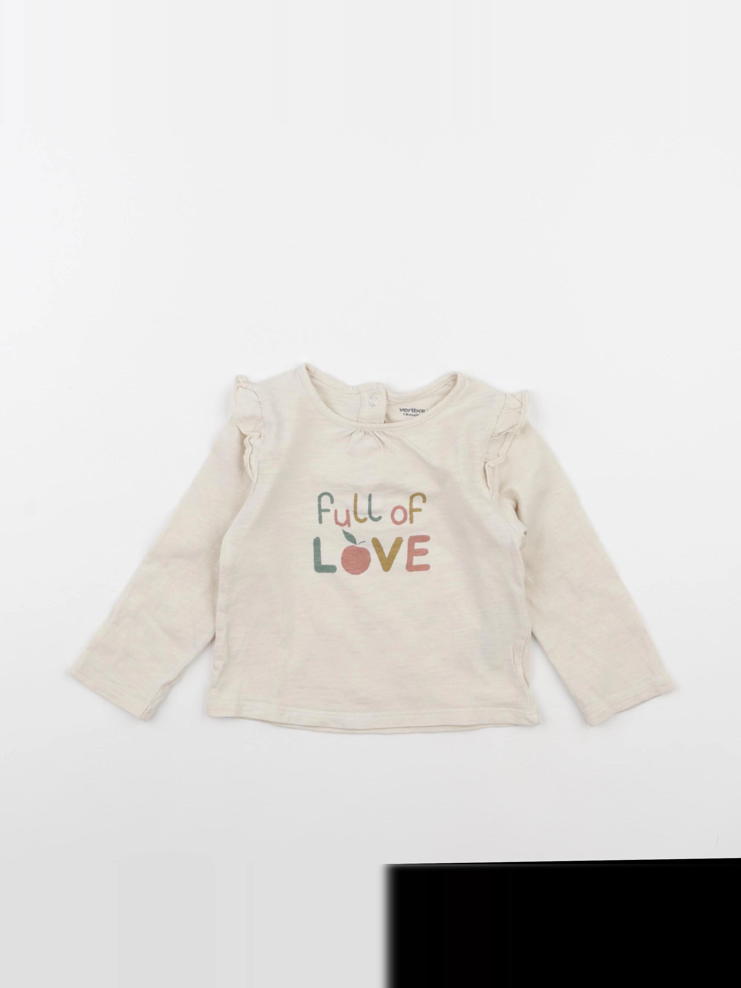 Vertbaudet - tee-shirt beige - 18 mois