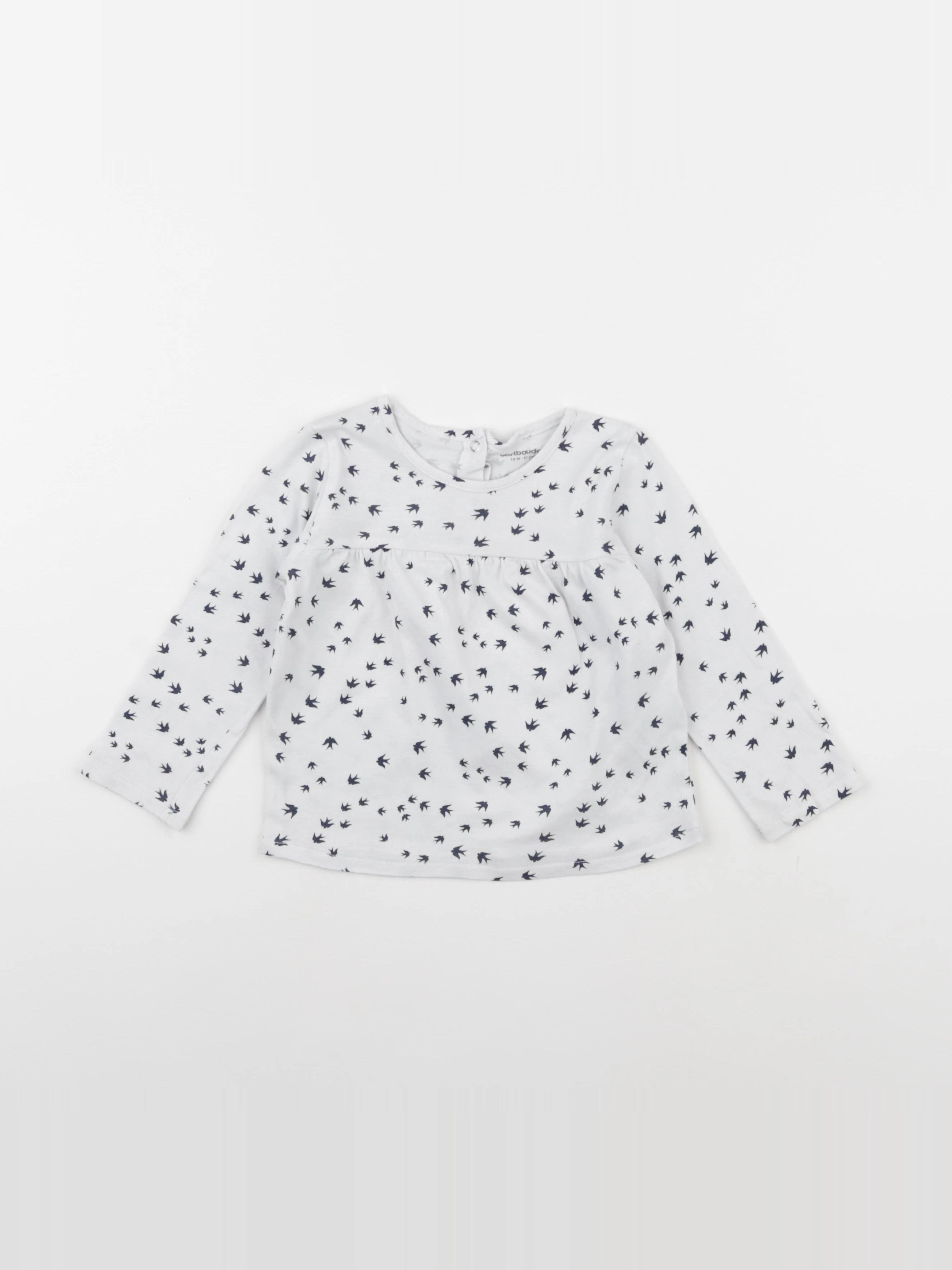 Vertbaudet - tee-shirt blanc, bleu - 18 mois