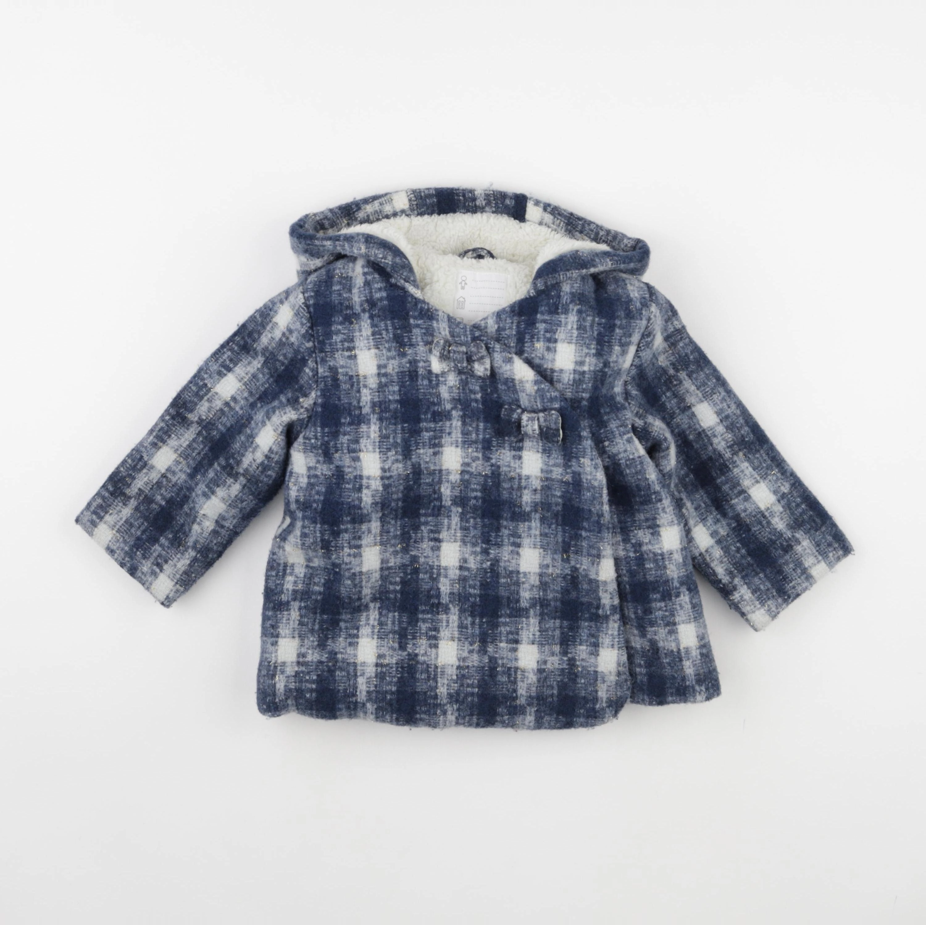 Vertbaudet - manteau bleu, or - 18 mois