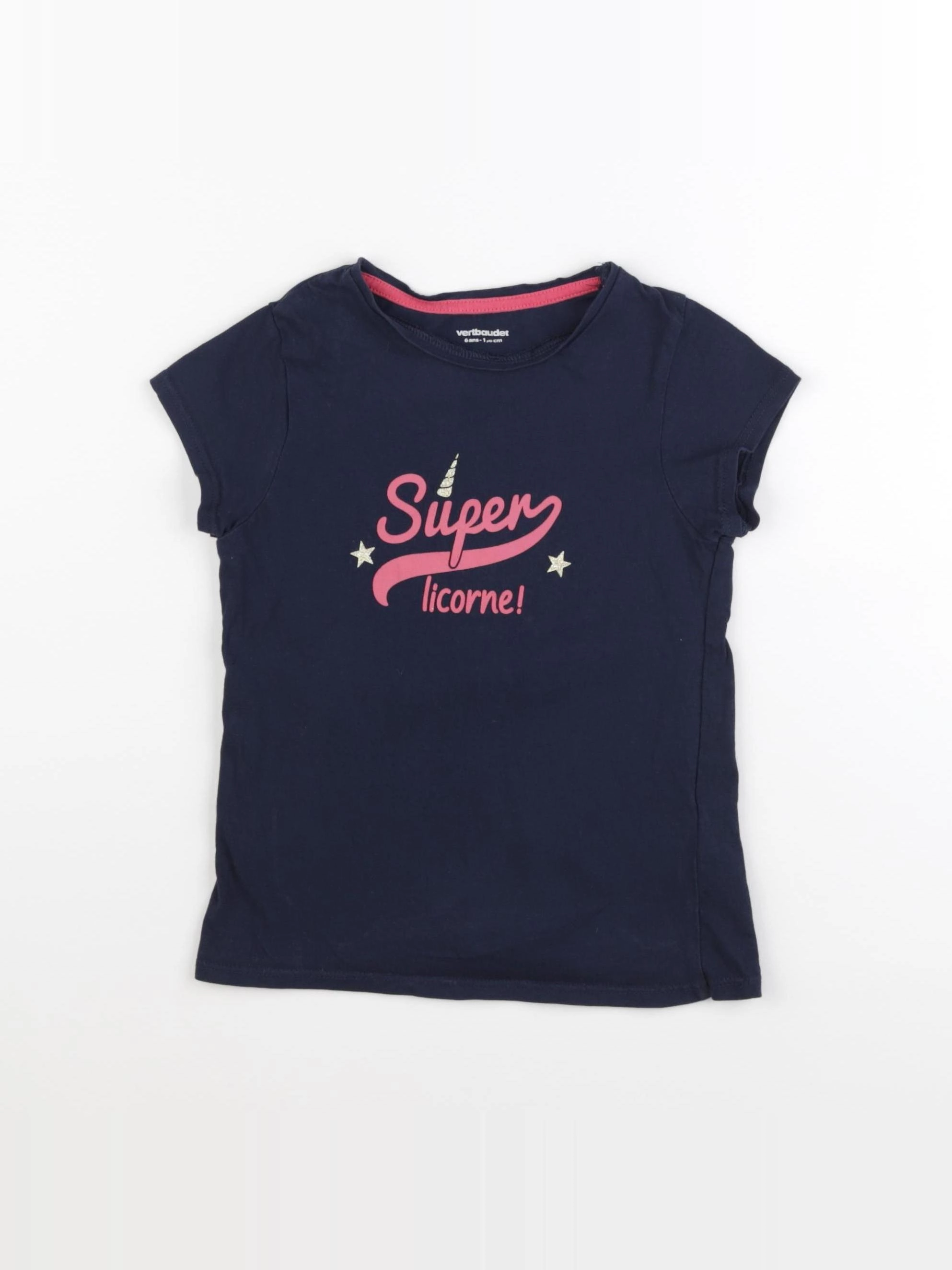 Vertbaudet - tee-shirt bleu - 6 ans