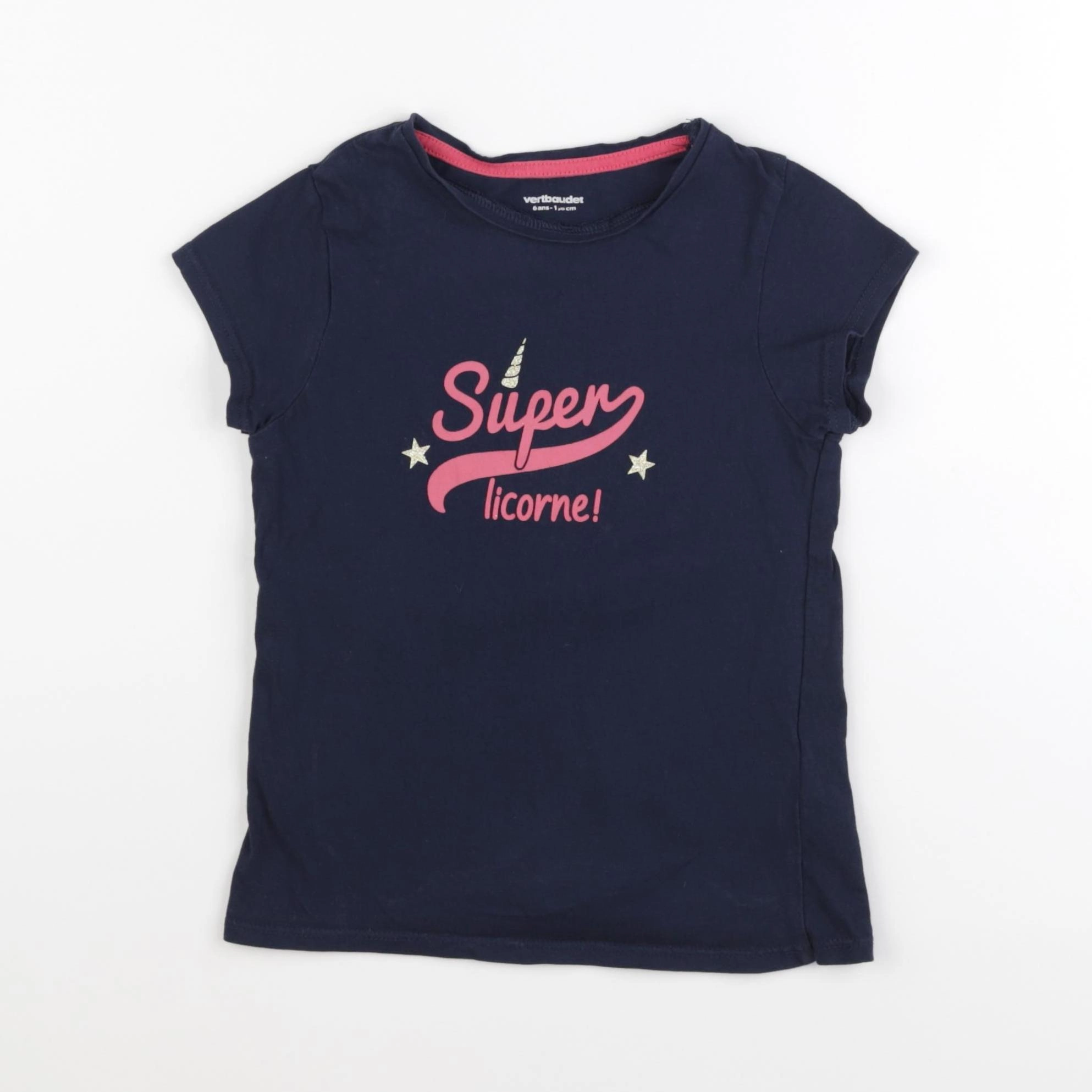 Vertbaudet - tee-shirt bleu - 6 ans