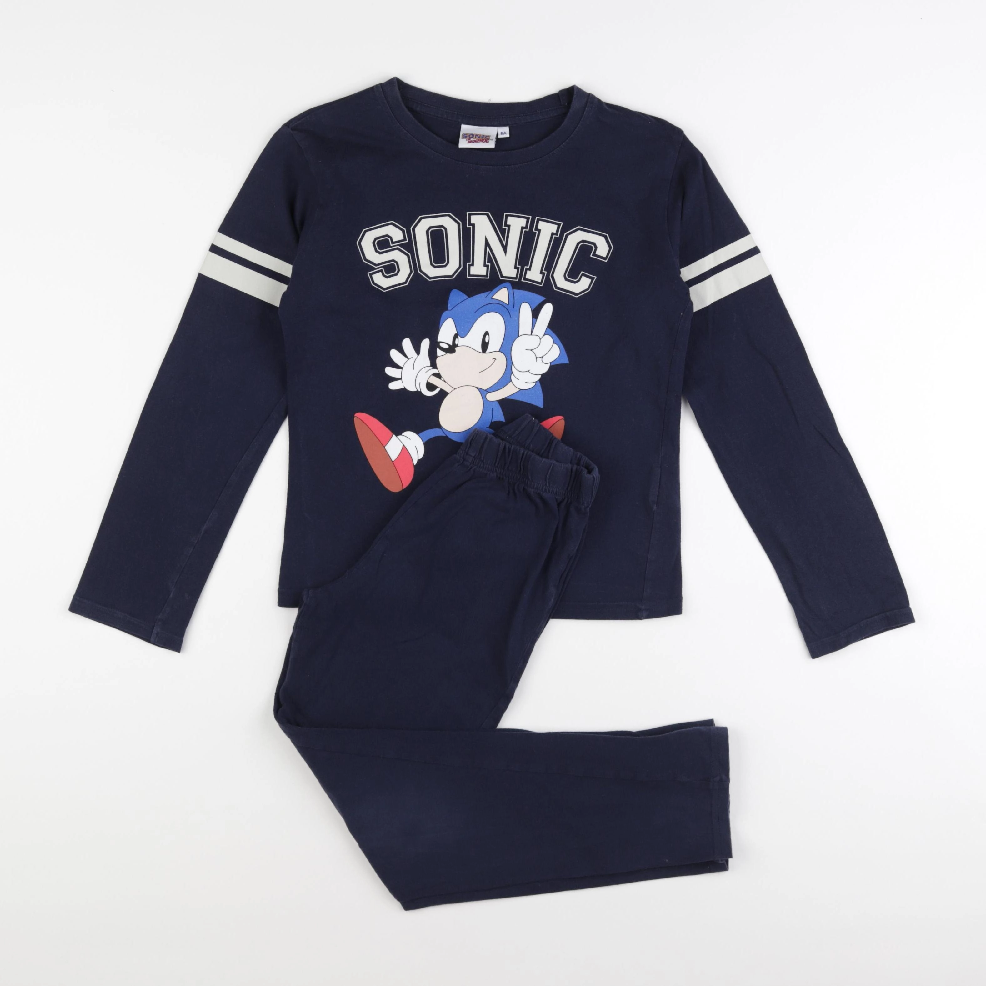 Vertbaudet - pyjama coton bleu, gris - 8 ans