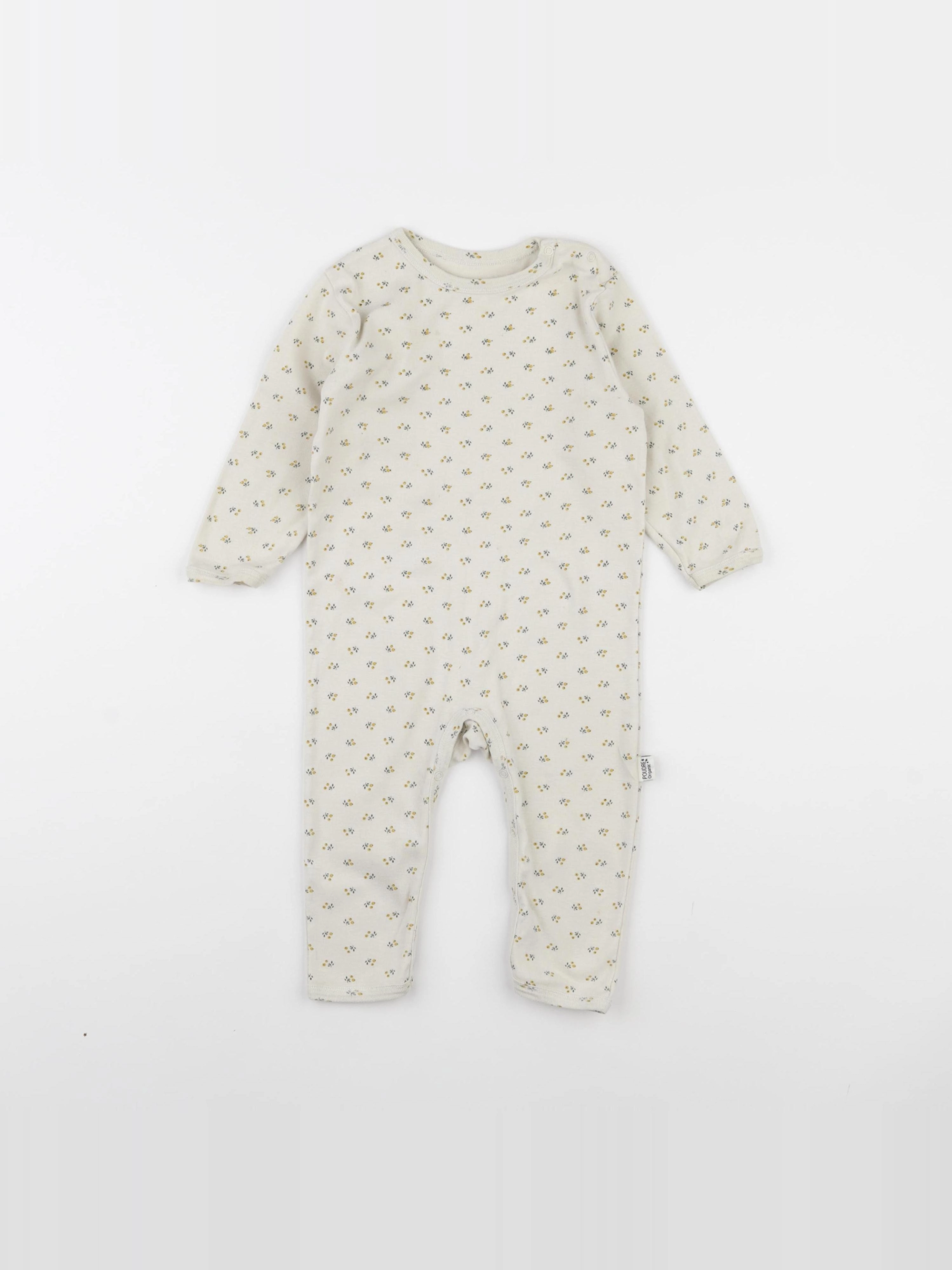 Poudre Organic - pyjama coton beige - 12 mois