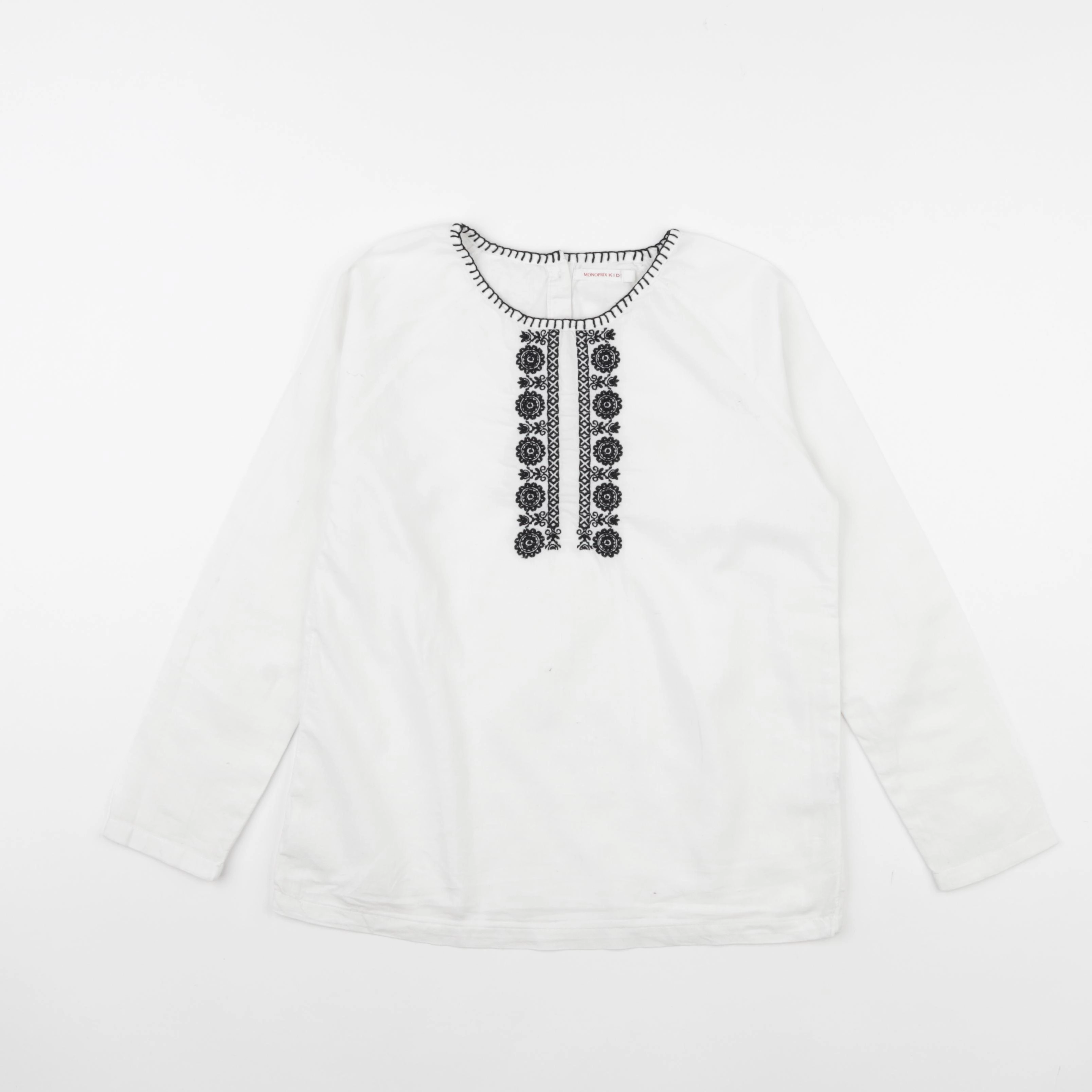 Monoprix - blouse blanc, noir - 10 ans