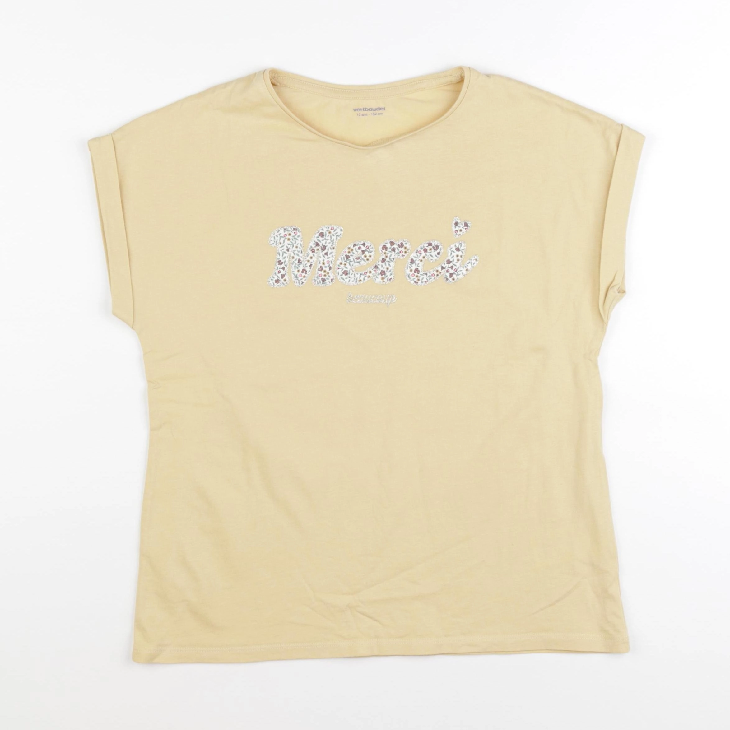 Vertbaudet - tee-shirt jaune - 12 ans