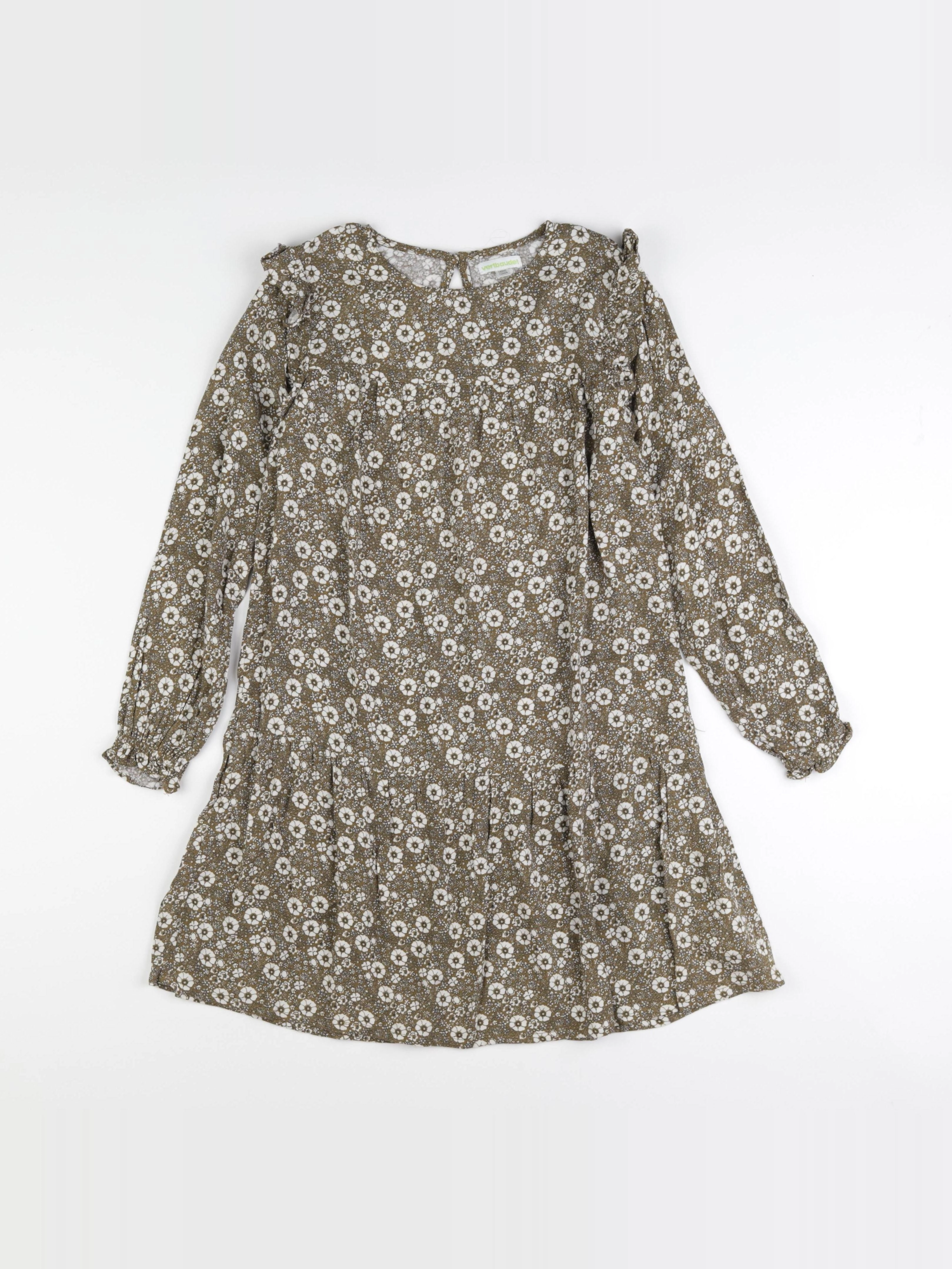 Vertbaudet - robe blanc, vert - 10 ans