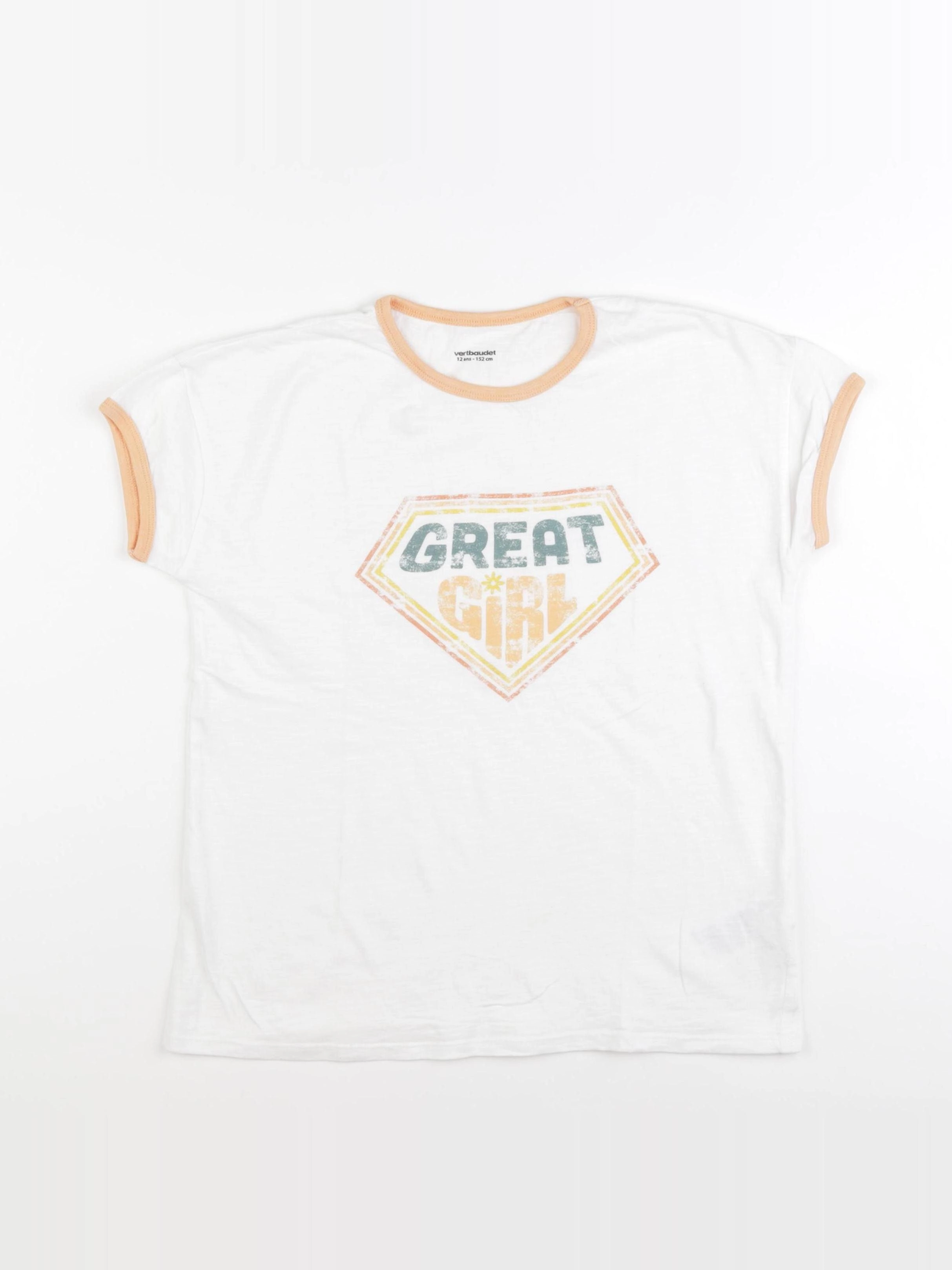 Vertbaudet - tee-shirt blanc - 12 ans
