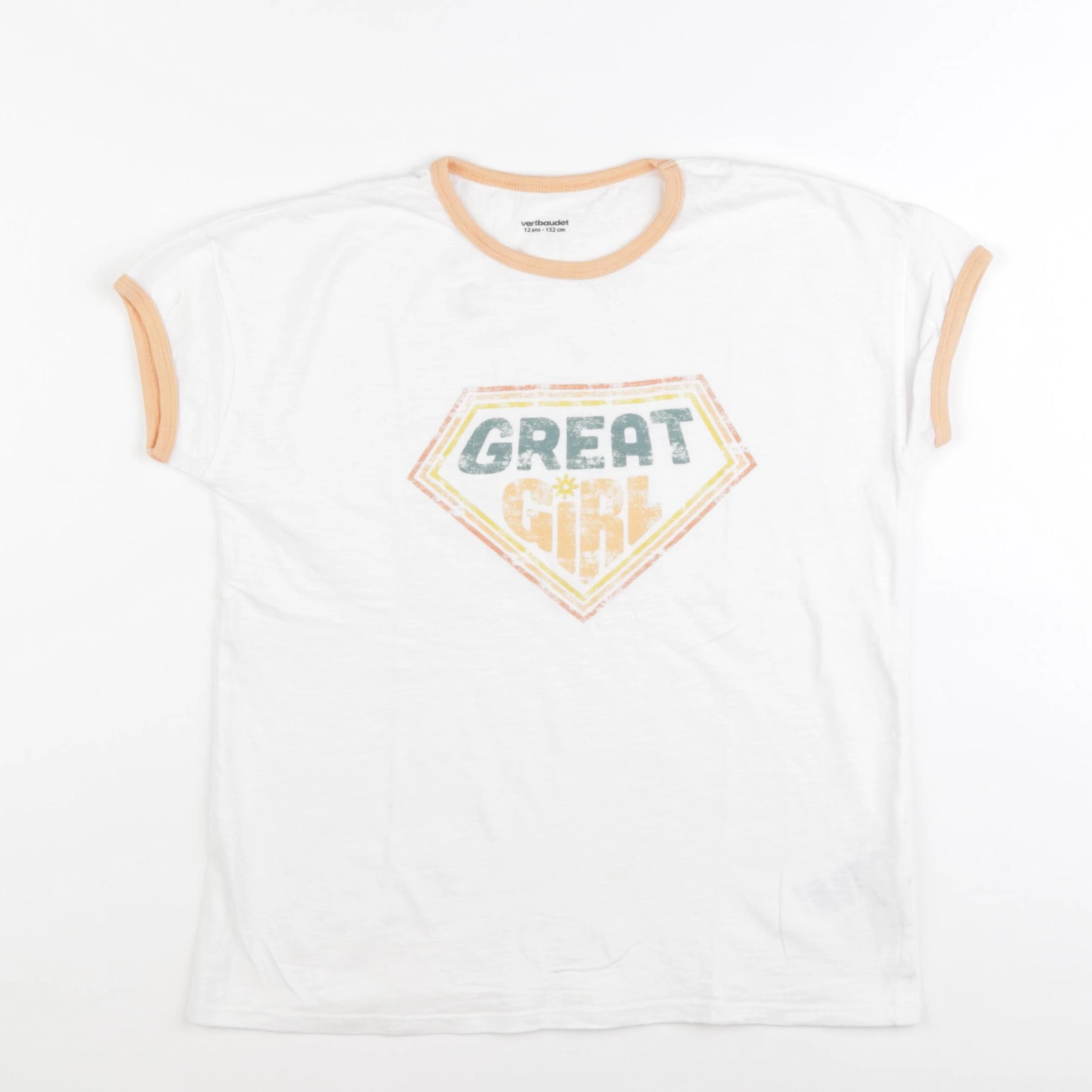 Vertbaudet - tee-shirt blanc - 12 ans