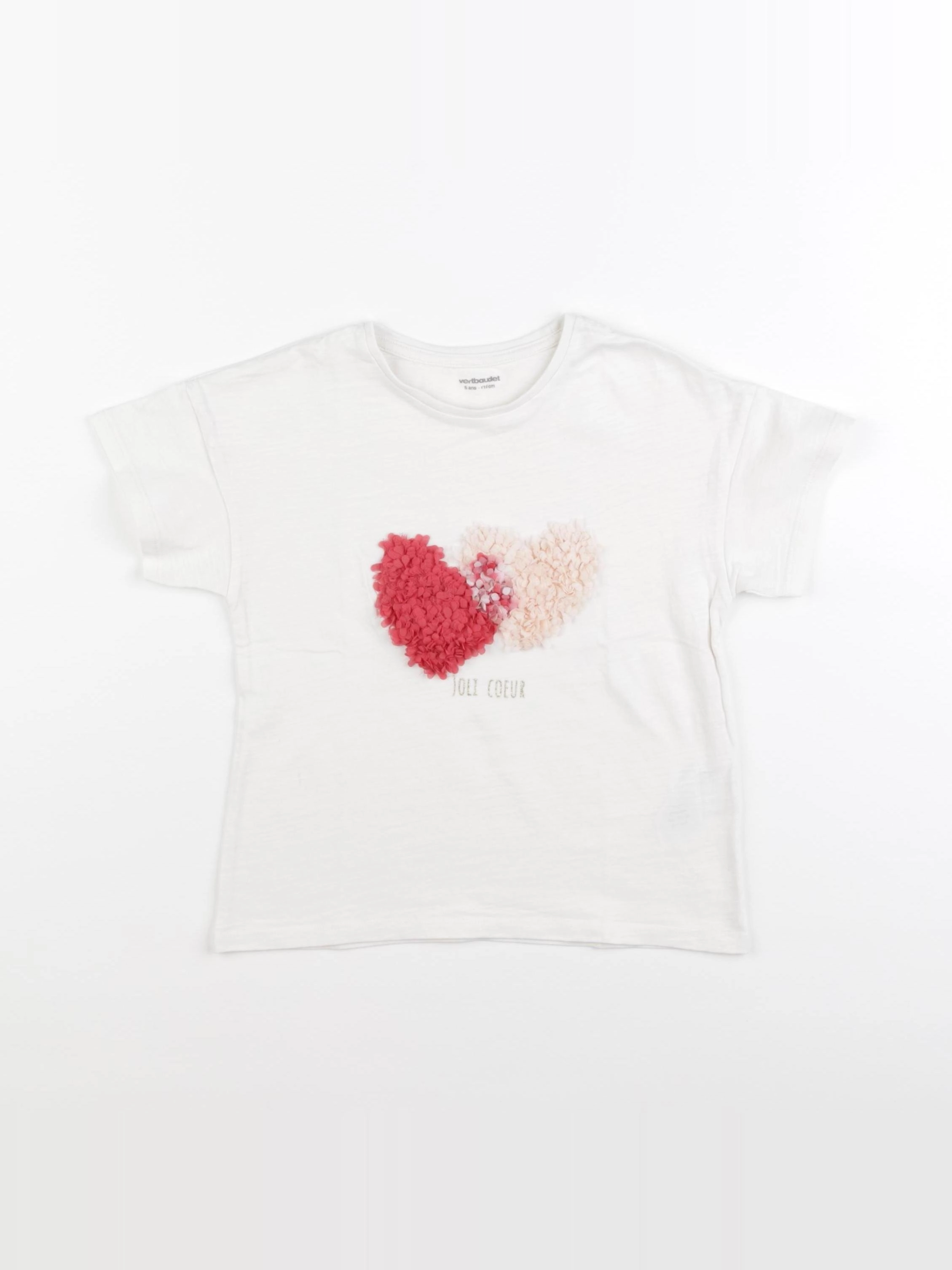 Vertbaudet - tee-shirt blanc - 5 ans