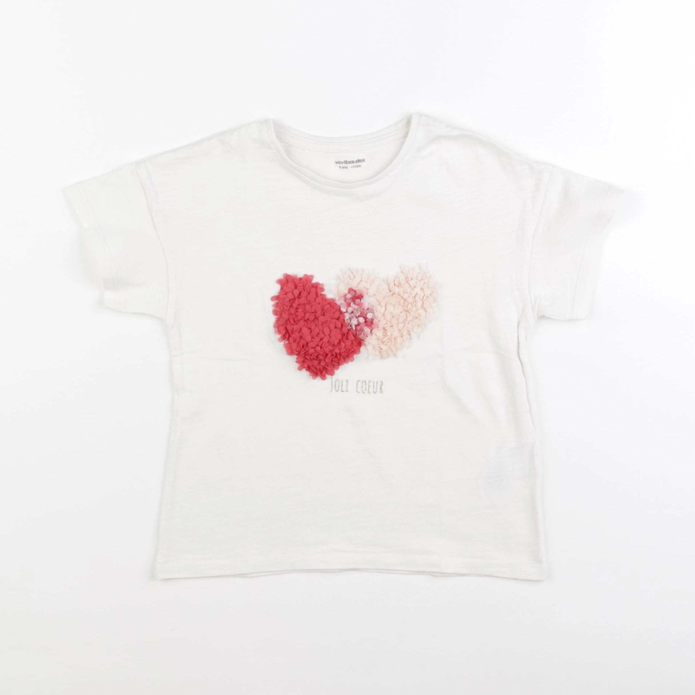 Vertbaudet - tee-shirt blanc - 5 ans