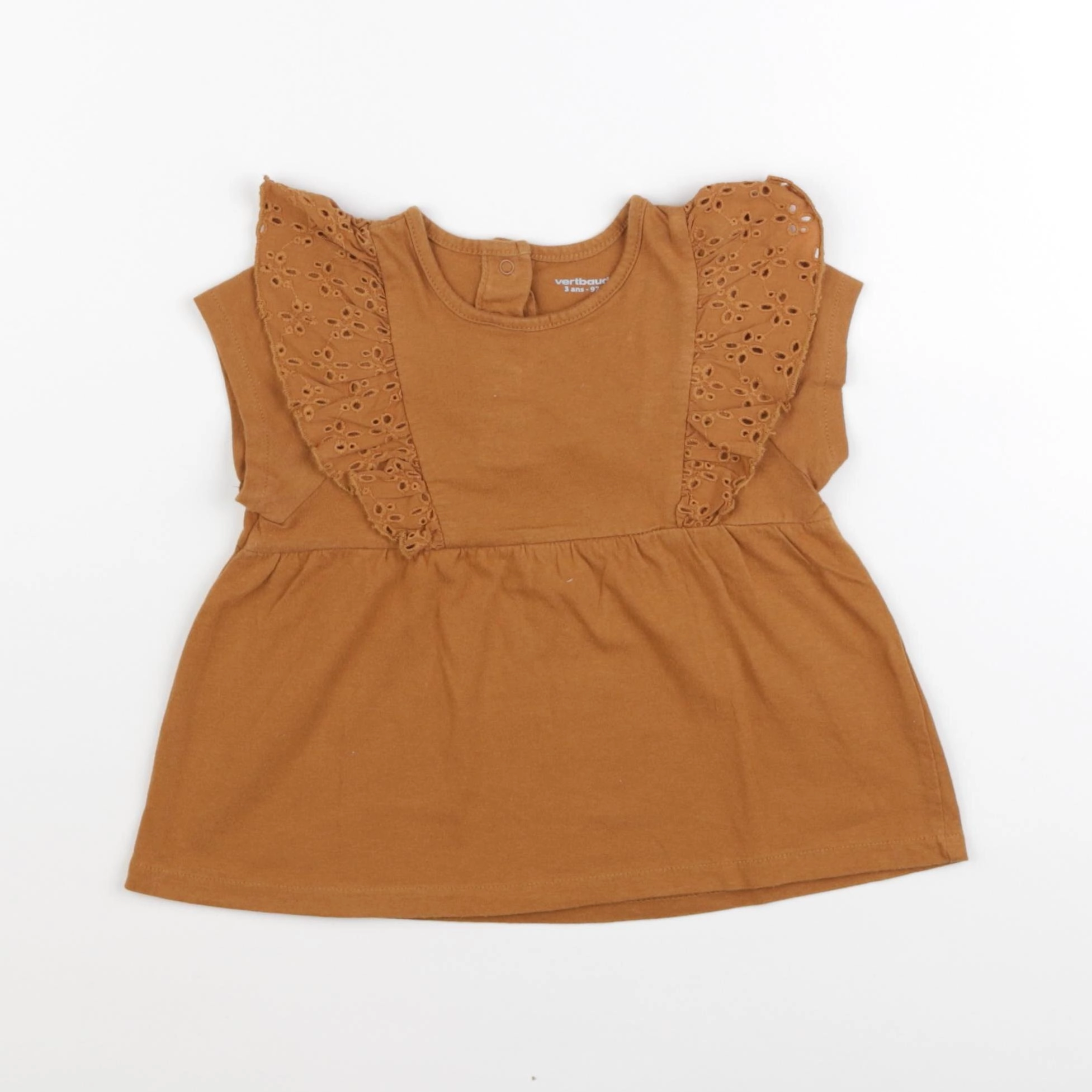 Vertbaudet - tee-shirt marron - 3 ans