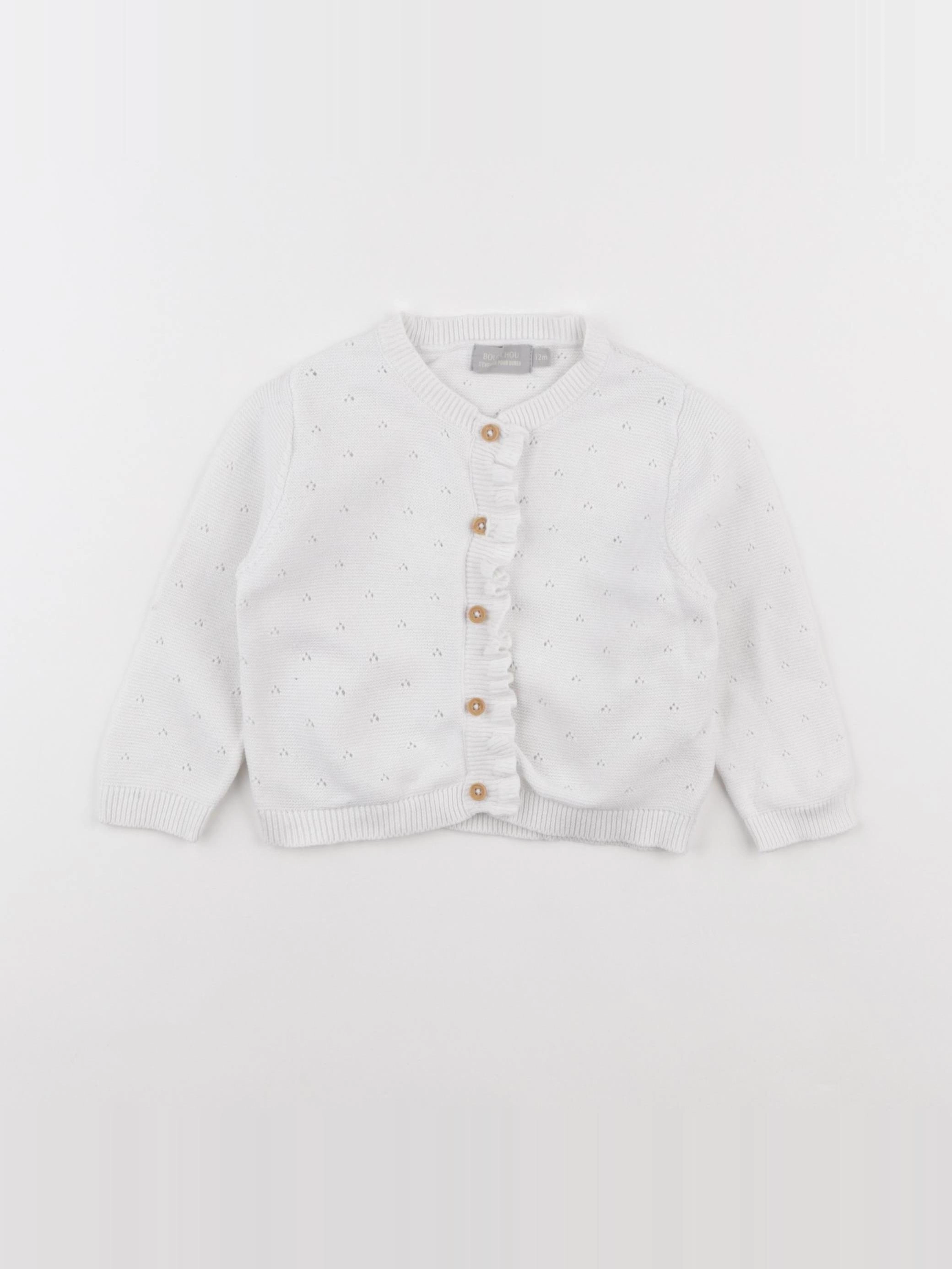 Boutchou - gilet blanc - 12 mois