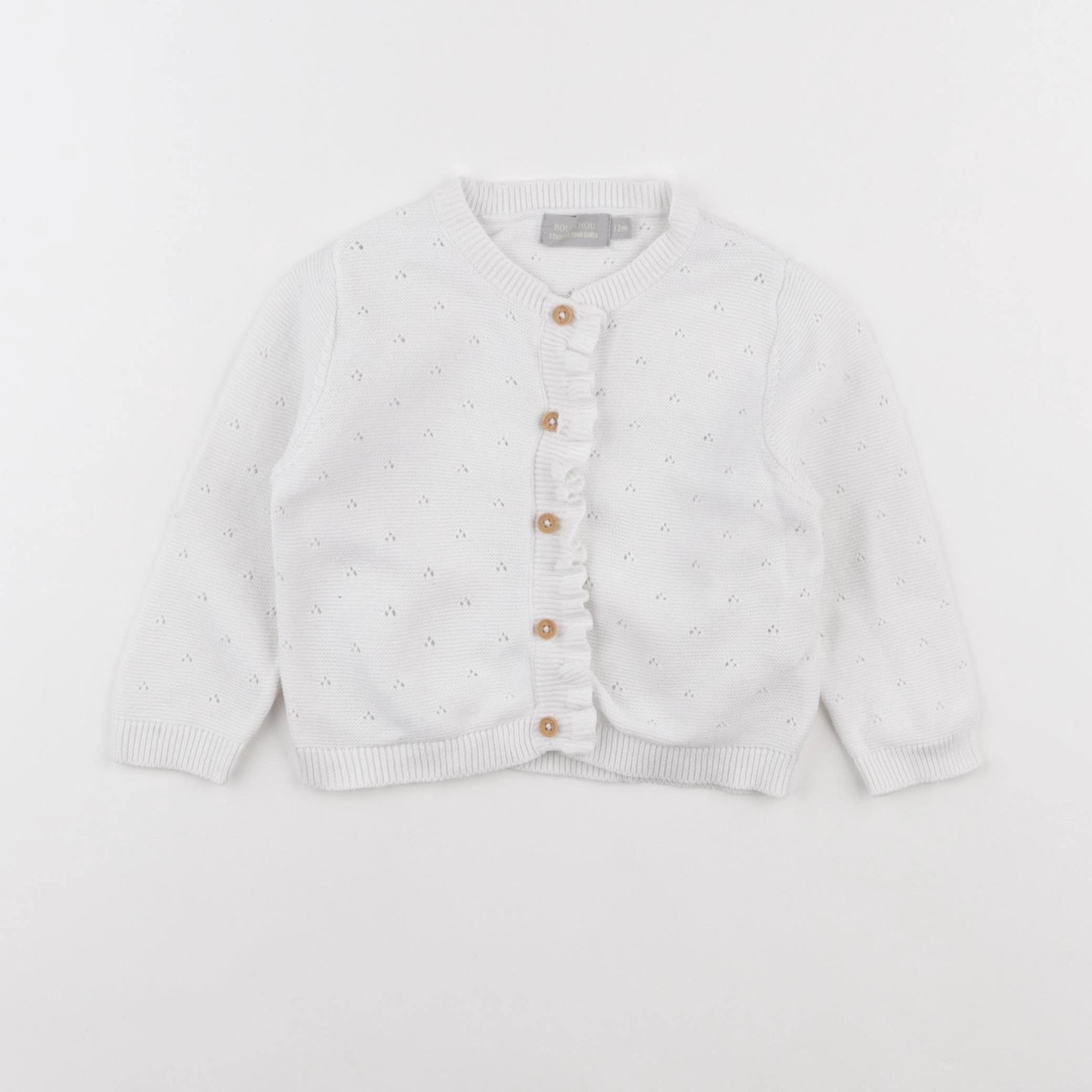 Boutchou - gilet blanc - 12 mois
