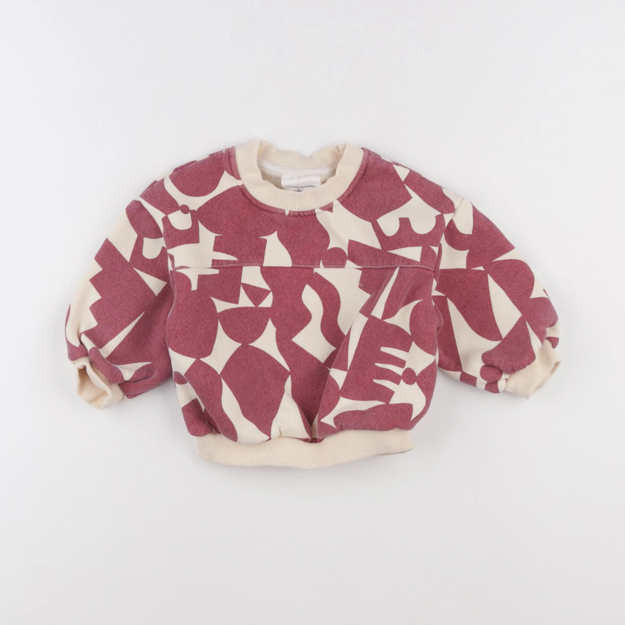 Gamin gamine - sweat rouge - 6/12 mois