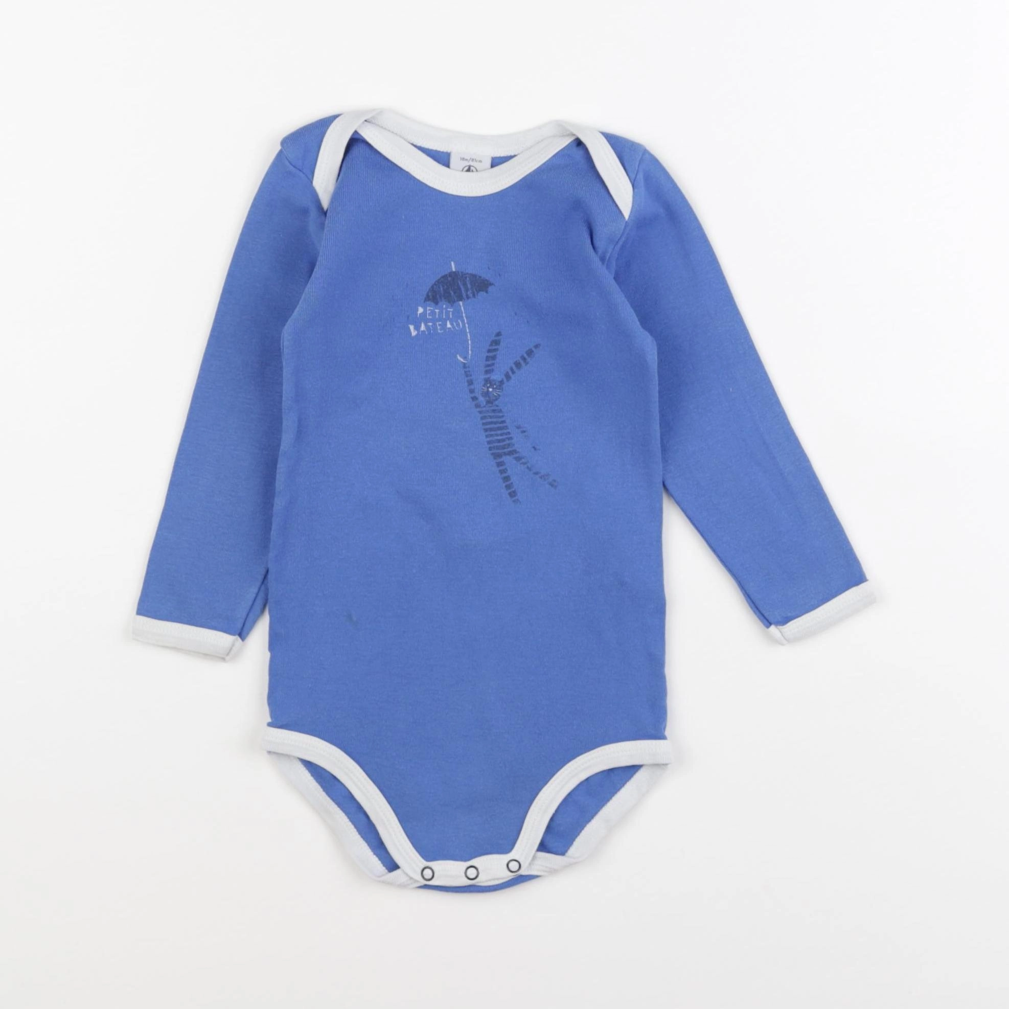 Petit Bateau - body bleu - 18 mois