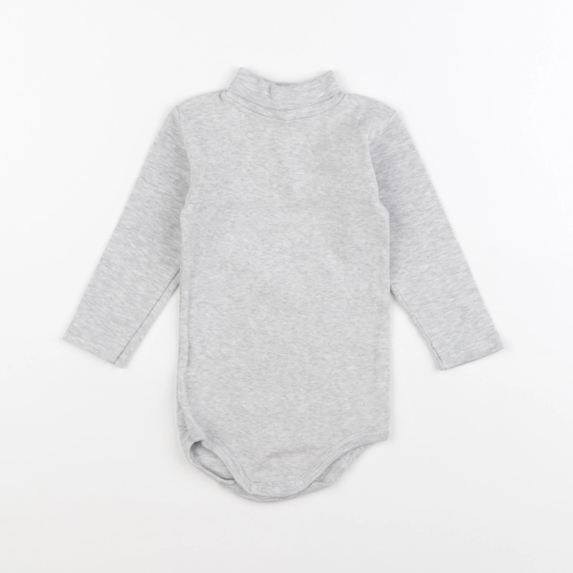 Petit Bateau - body à col gris - 12 mois