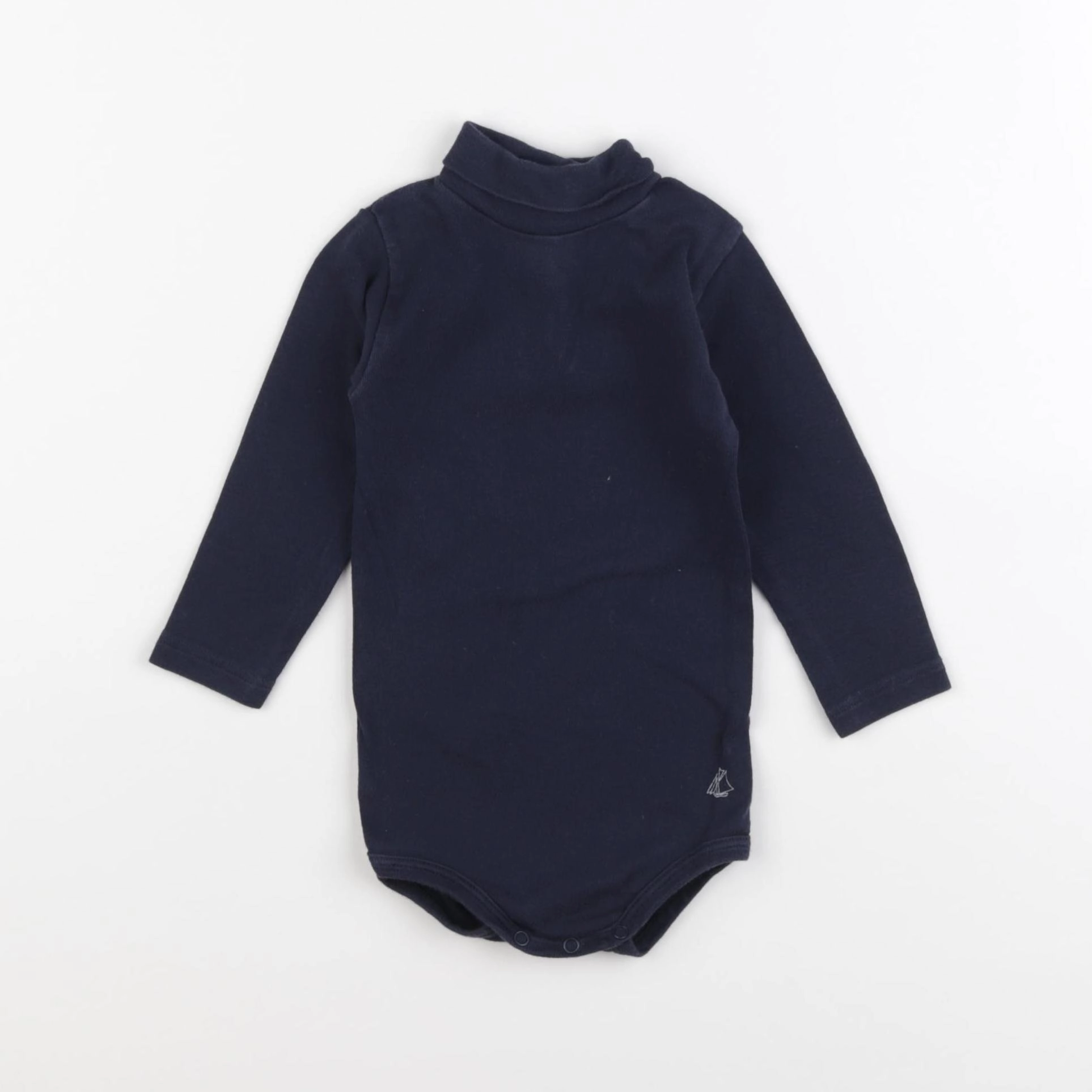 Petit Bateau - body à col bleu - 12 mois