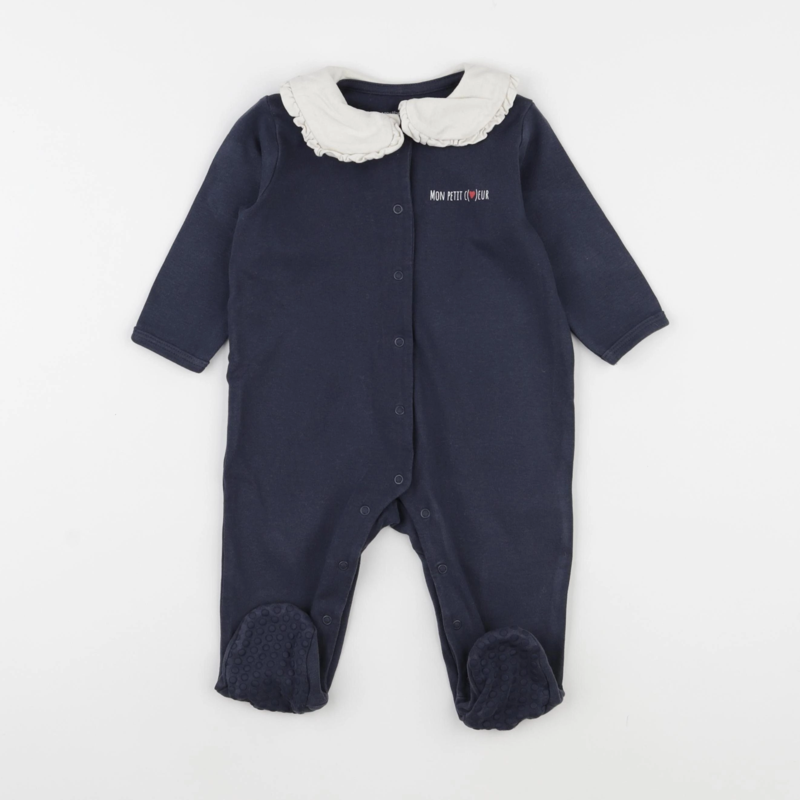 Vertbaudet - pyjama coton bleu - 9 mois