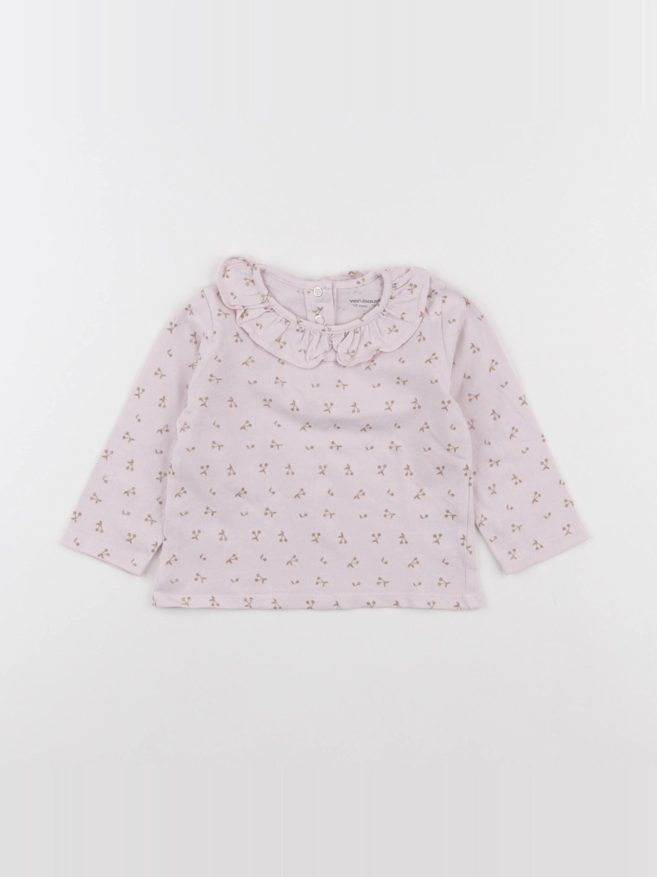 Vertbaudet - tee-shirt rose - 12 mois