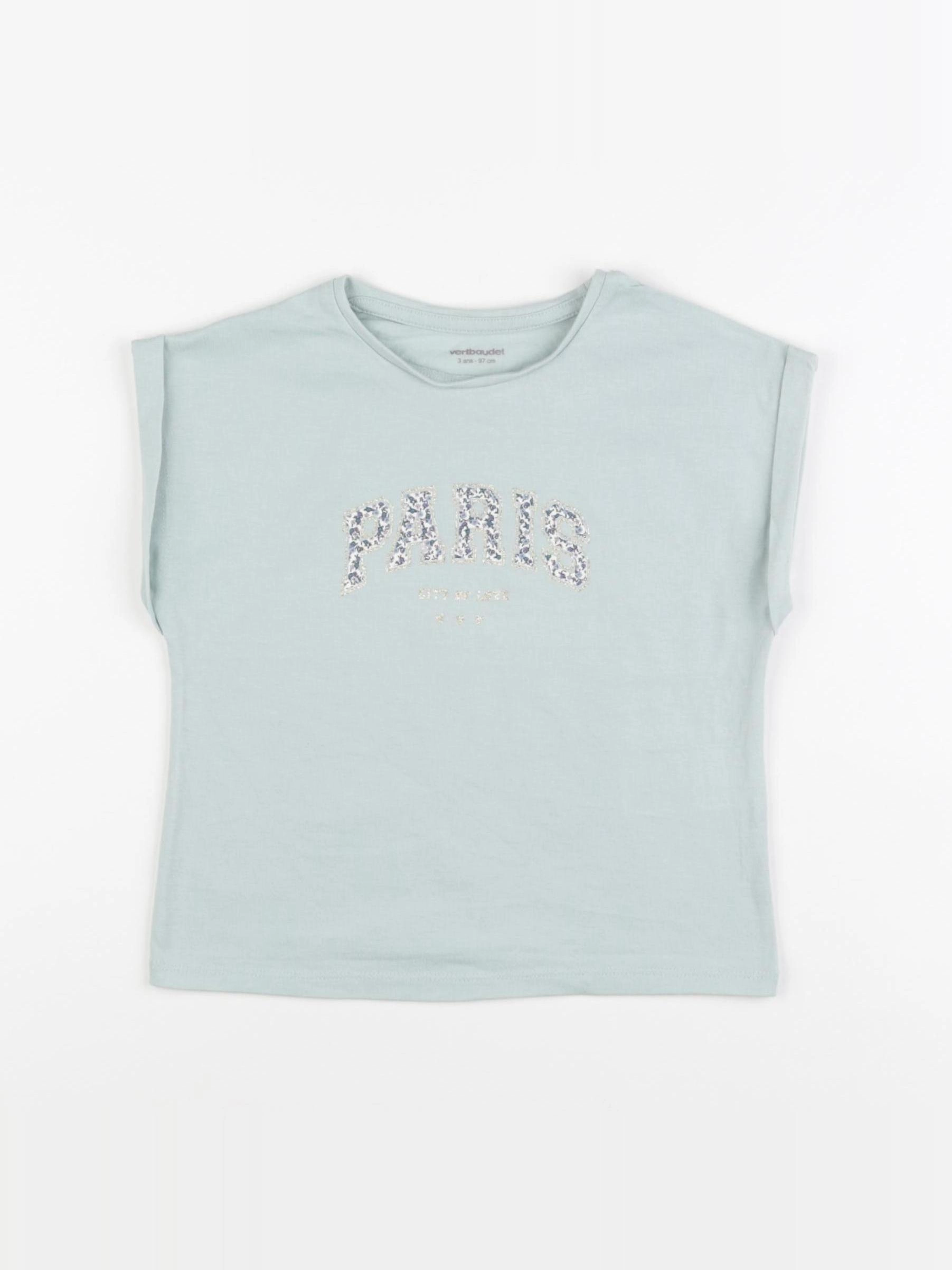 Vertbaudet - tee-shirt bleu - 3 ans