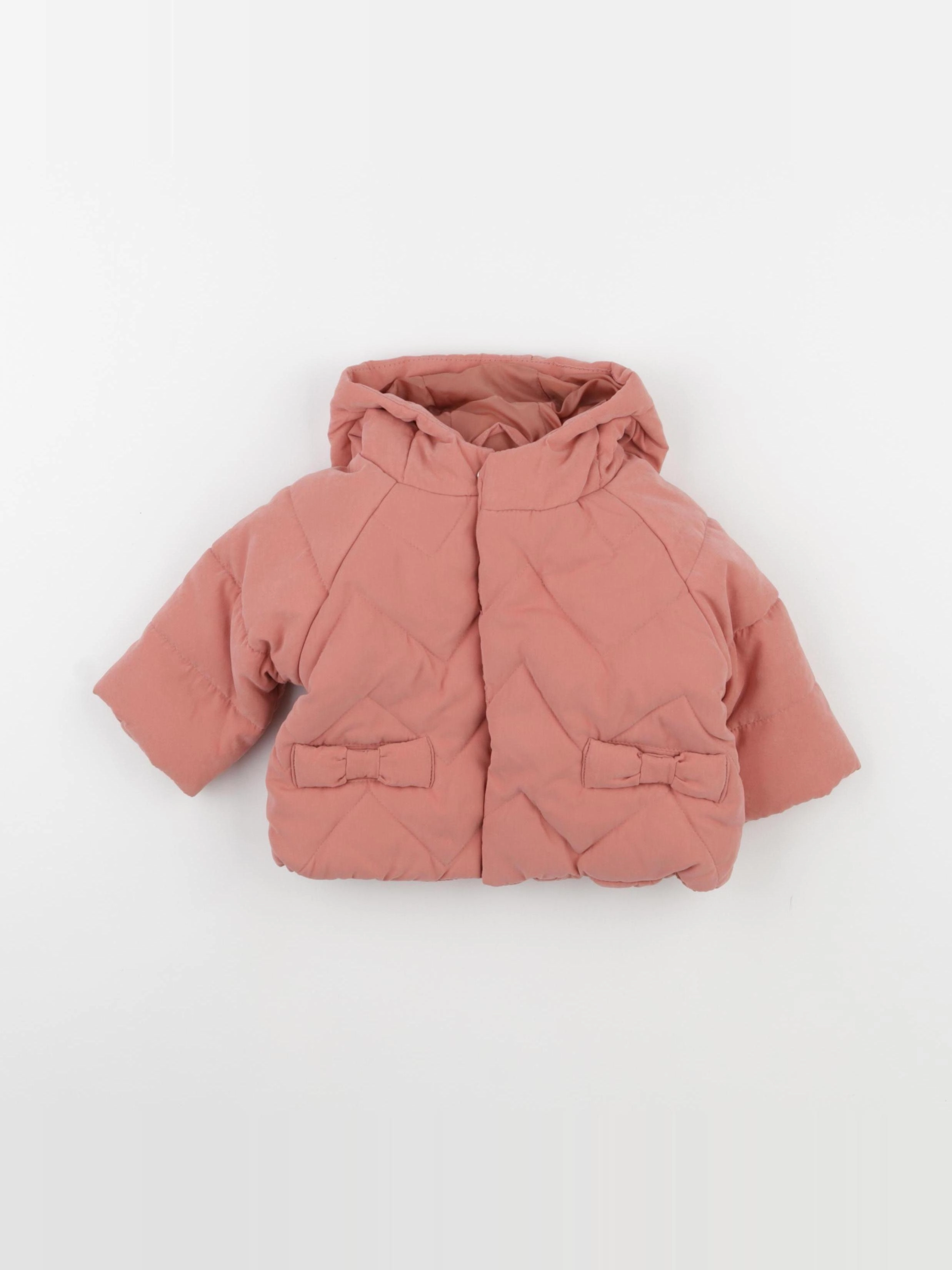 Vertbaudet - manteau doublure amovible rose - 3 mois