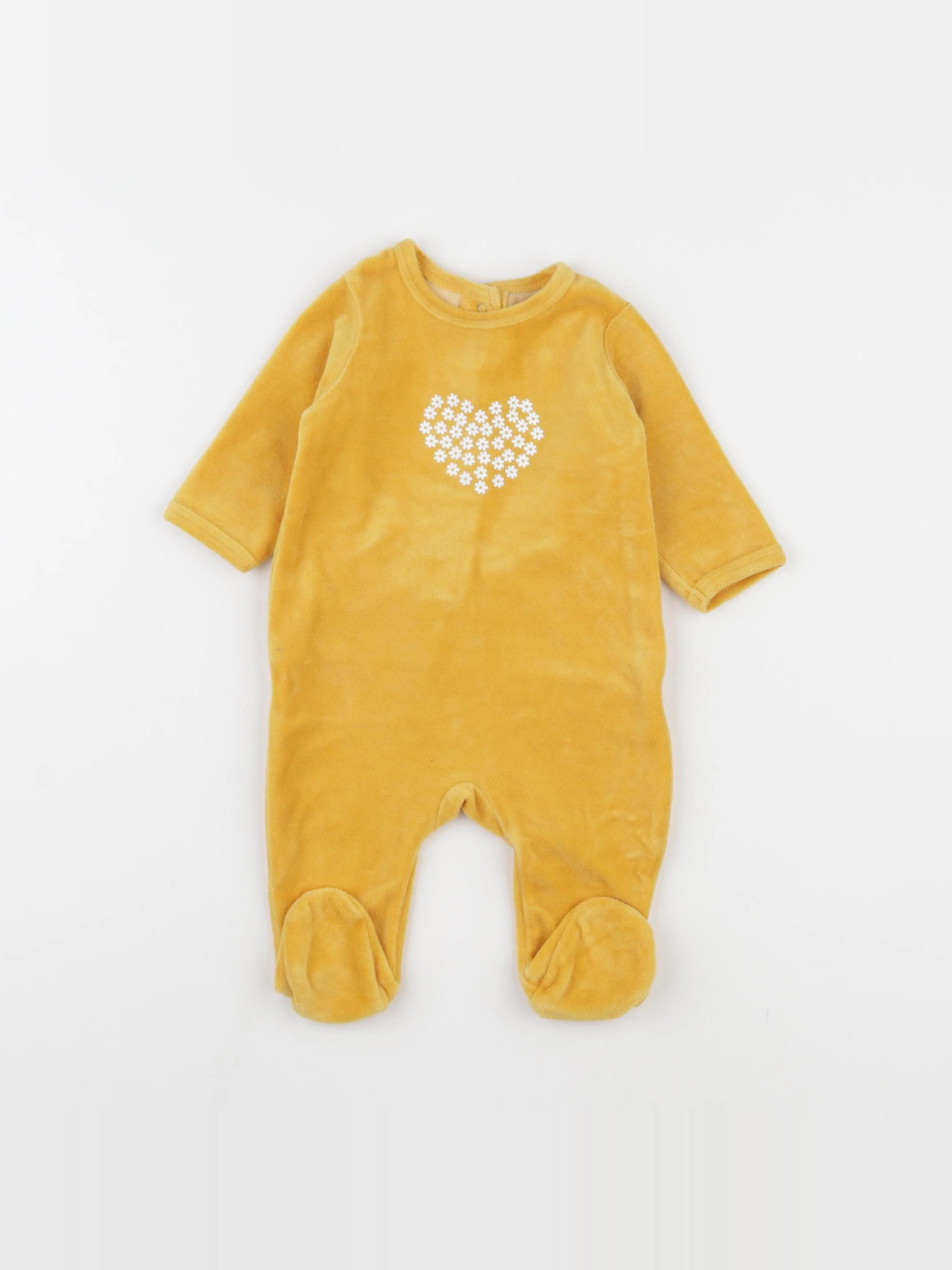 Vertbaudet - pyjama velours jaune - 3 mois