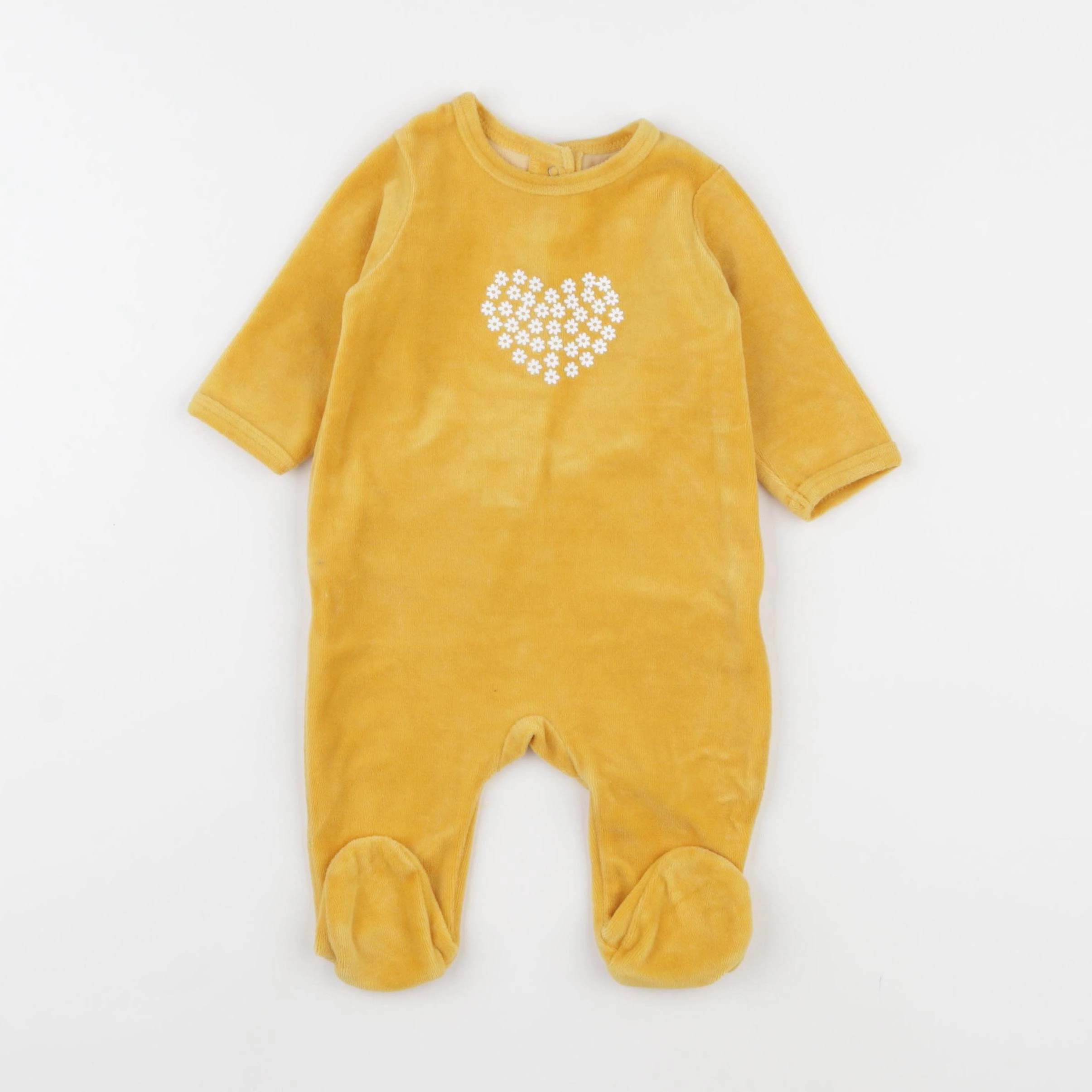 Vertbaudet - pyjama velours jaune - 3 mois