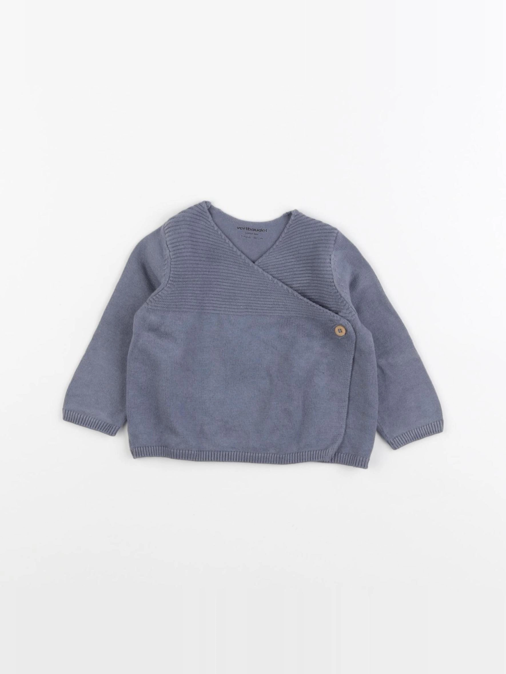 Vertbaudet - pull bleu - 3 mois