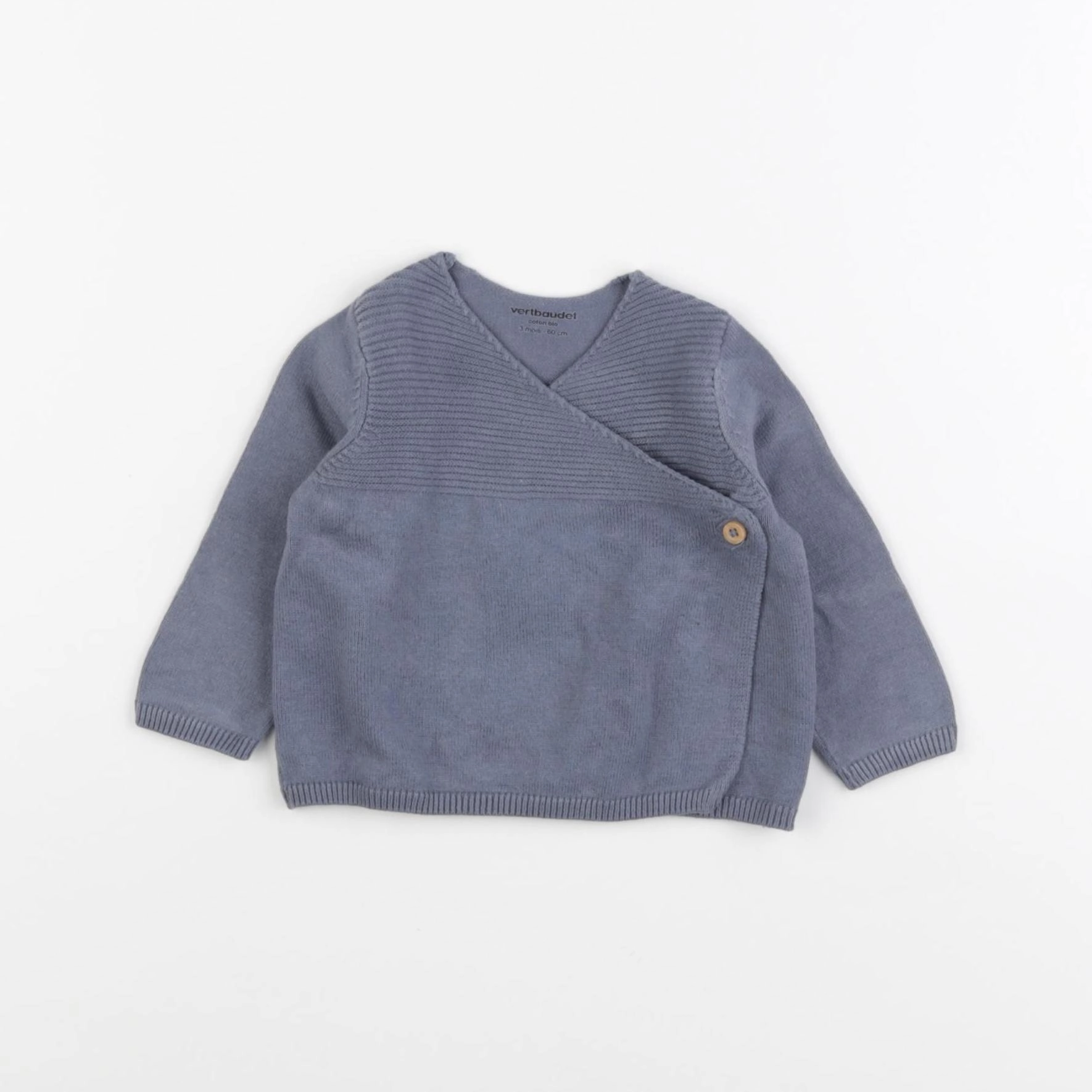 Vertbaudet - pull bleu - 3 mois