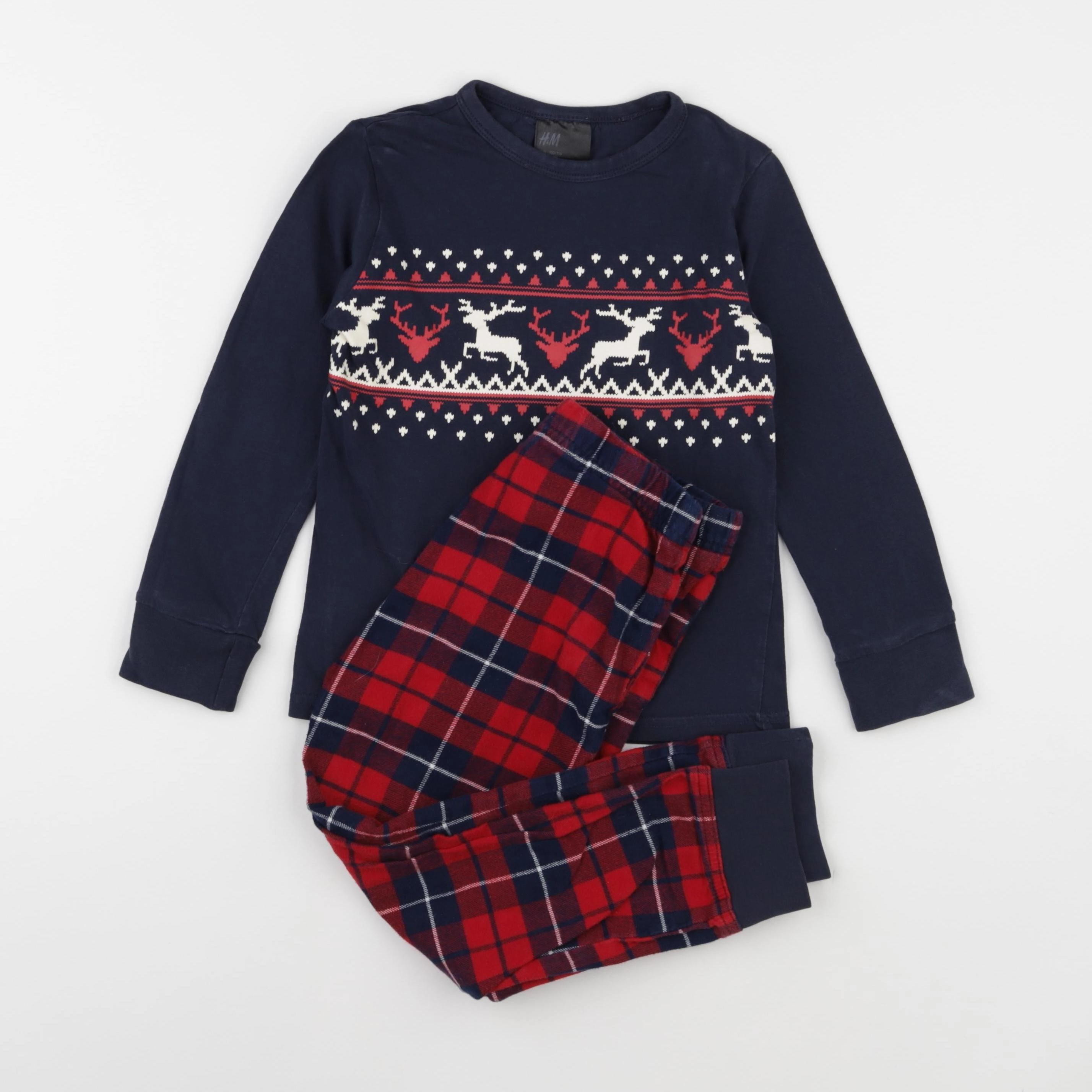 H&M - pyjama coton bleu - 4/6 ans