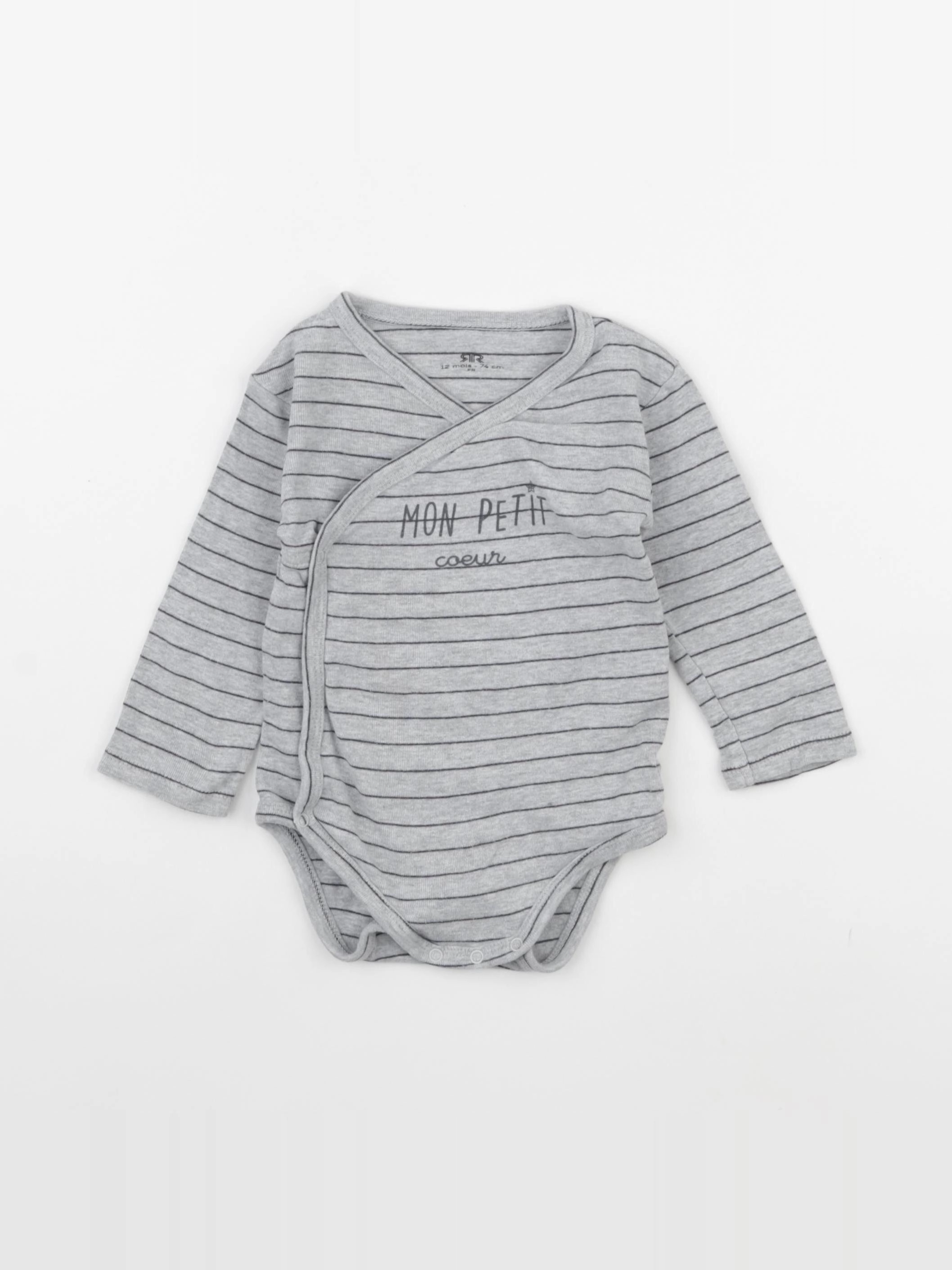 La Redoute - body gris - 12 mois